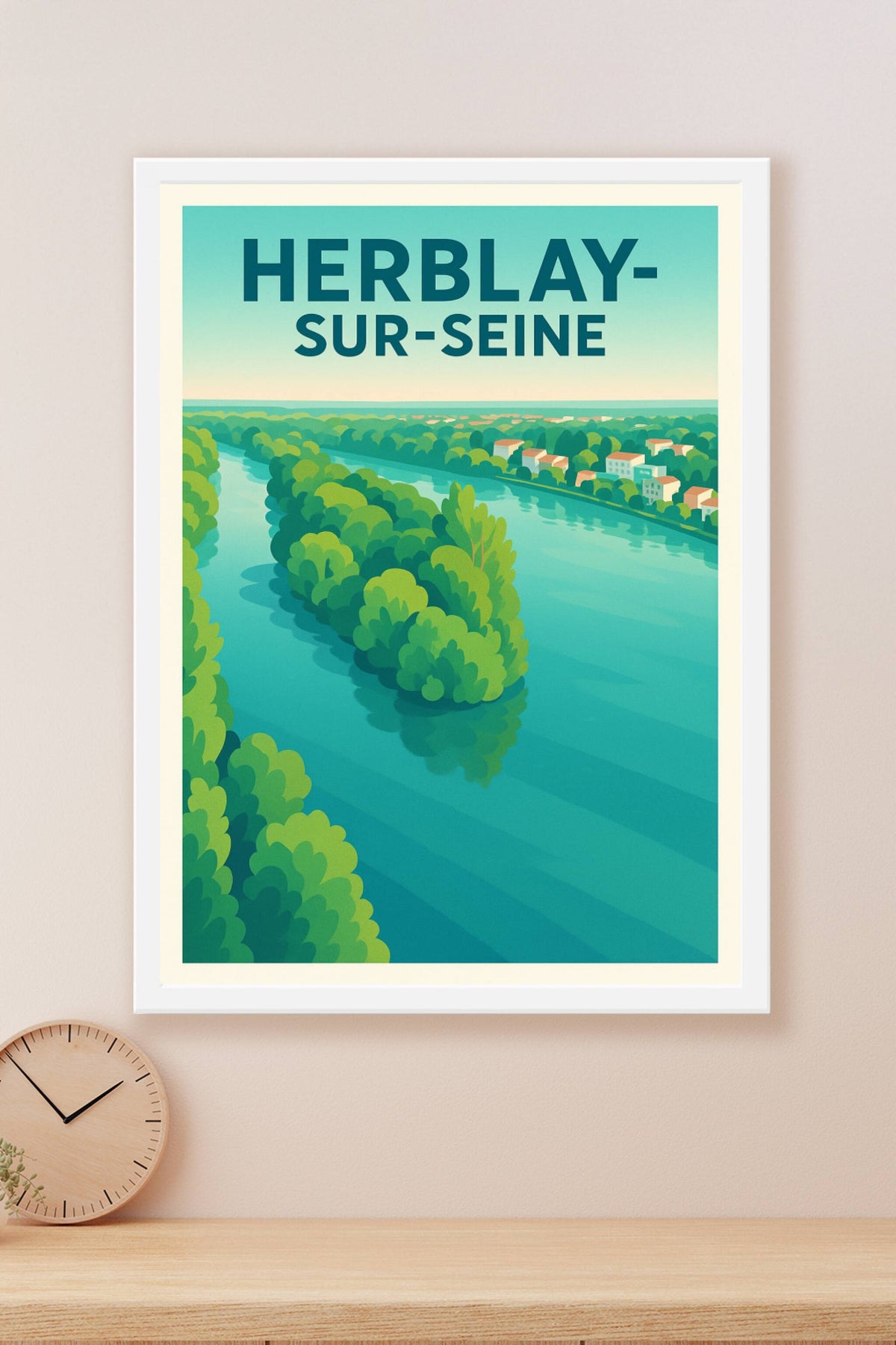 Affiche Herblay-sur-Seine — Harmonie Naturelle au Fil de l'Eau · poster d'art de Herblay-sur-Seine