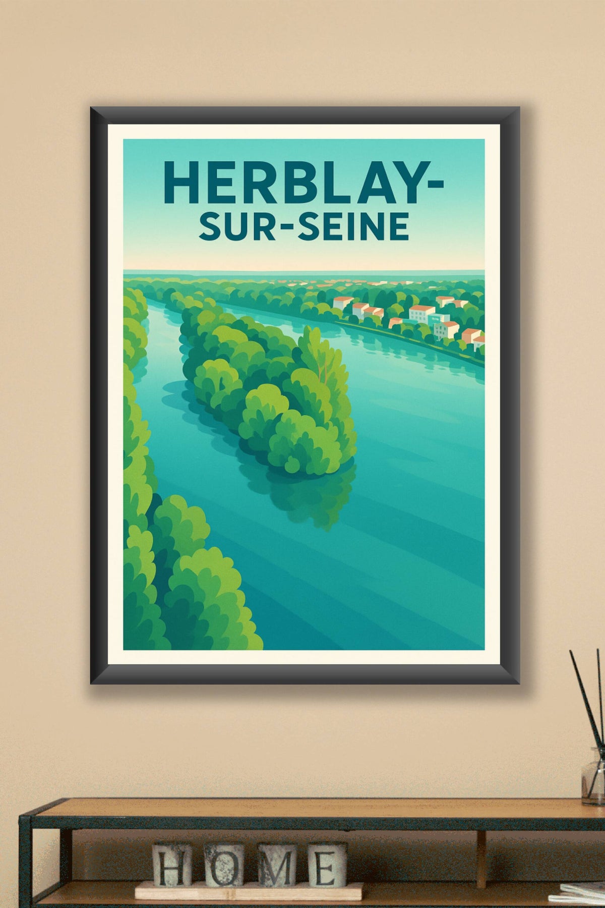 Affiche Herblay-sur-Seine — Harmonie Naturelle au Fil de l'Eau · poster d'art de Herblay-sur-Seine