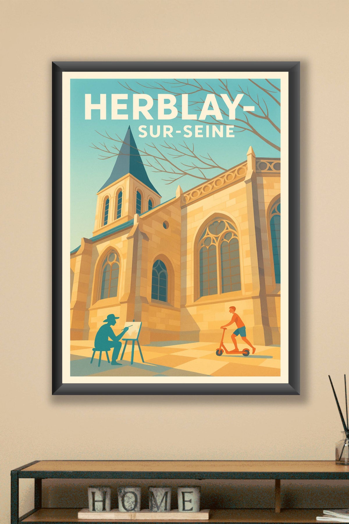 Affiche Herblay-sur-Seine — Charme et sérénité au fil de la Seine · poster d'art de Herblay-sur-Seine