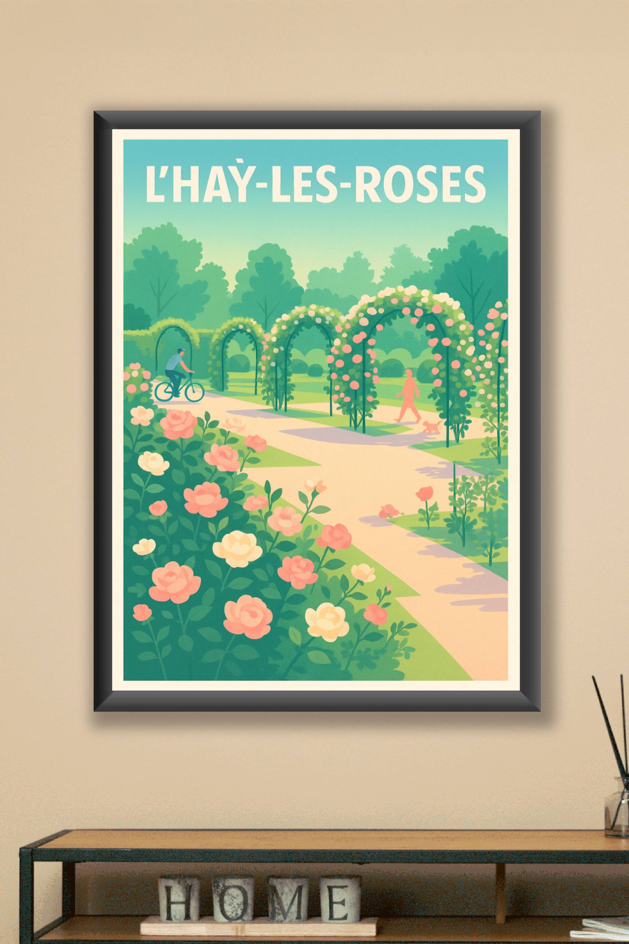 Affiche L'Haÿ-les-Roses — Promenade fleurie au cœur du parc · poster d'art de L'Haÿ-les-Roses