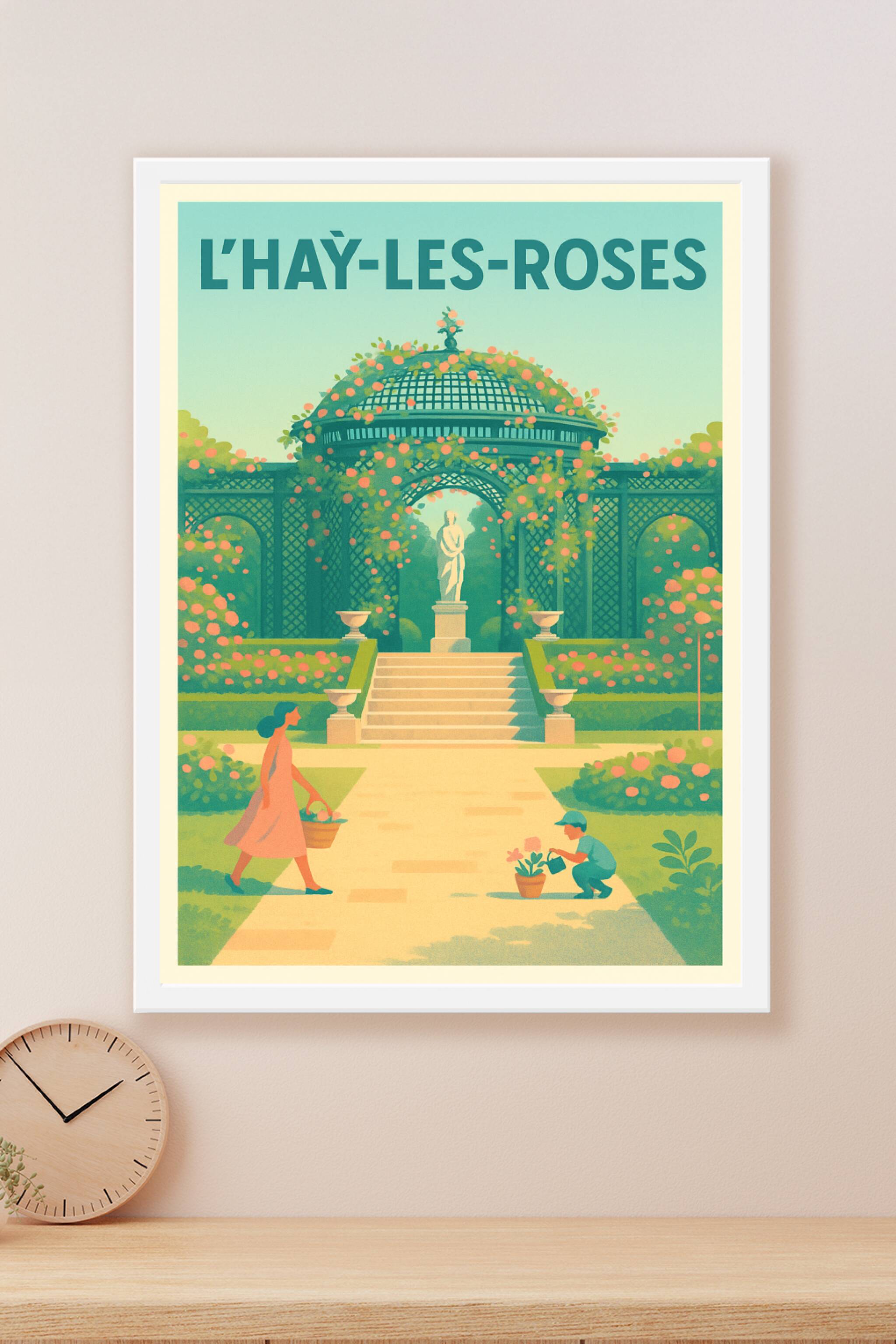 Affiche L'Haÿ-les-Roses — L'élégance florale au cœur du jardin · poster d'art de L'Haÿ-les-Roses