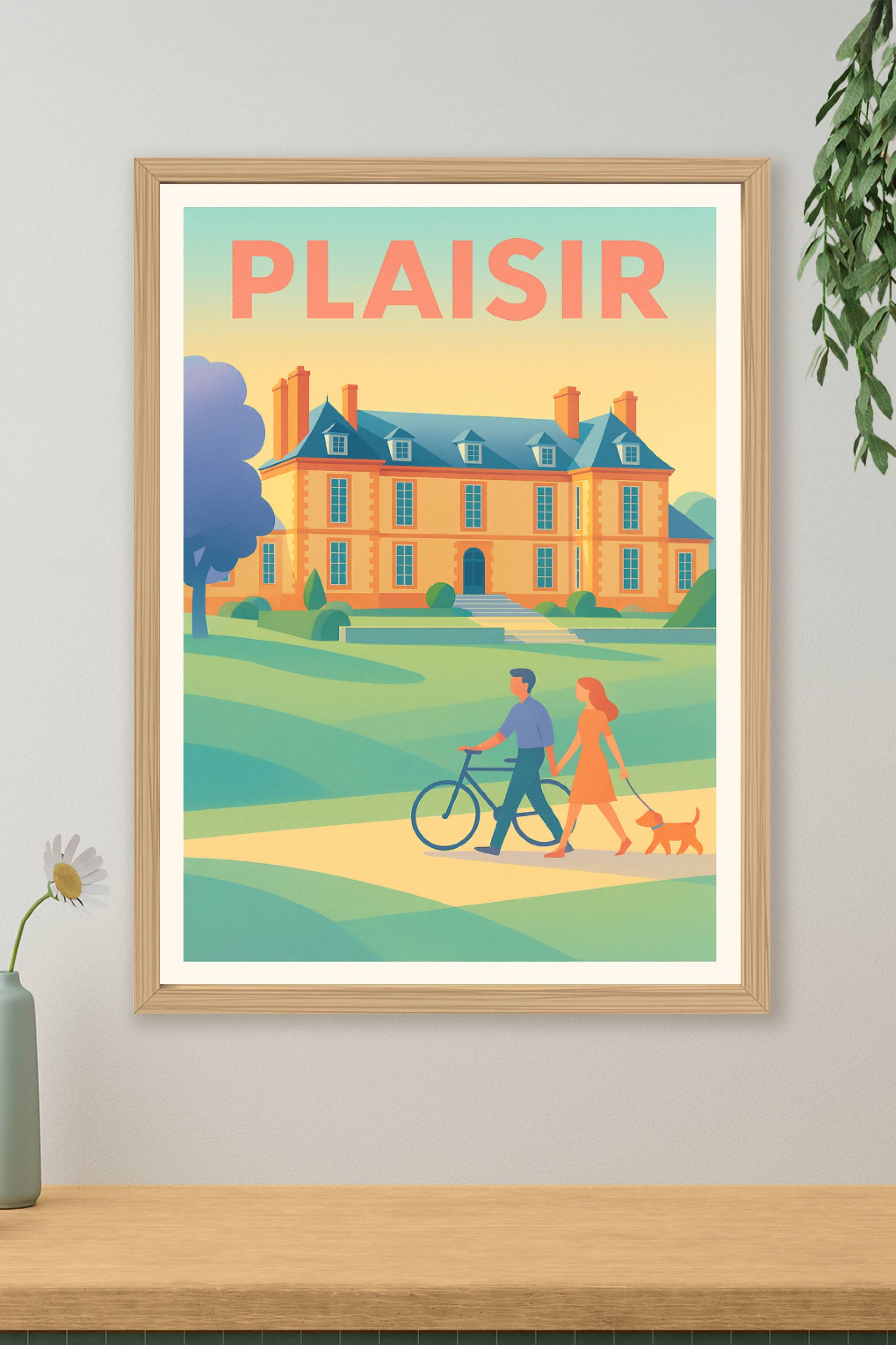 Affiche Plaisir — Évasion romantique en bord de parc · poster d'art de Plaisir