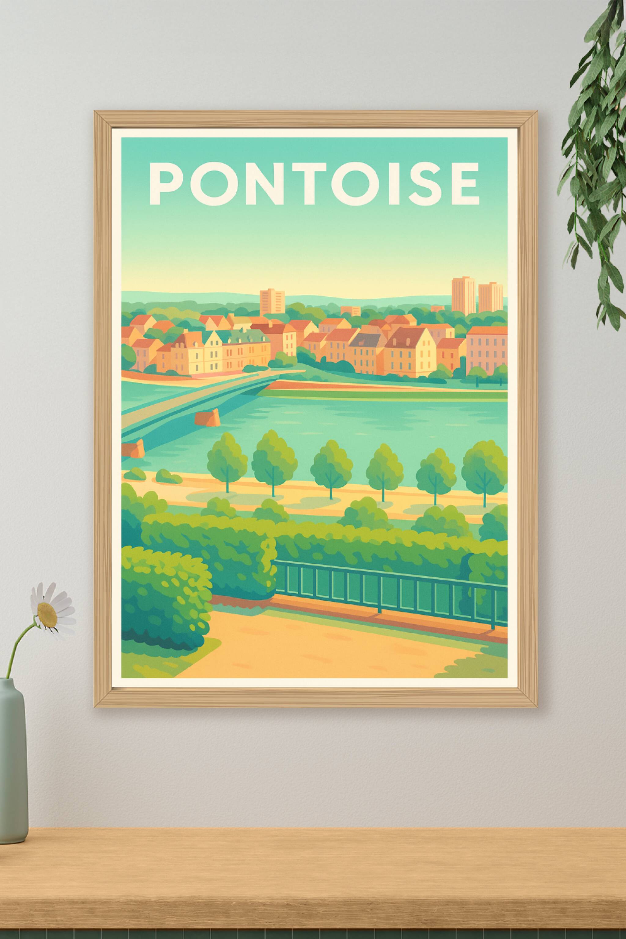 Affiche de Pontoise - Vue paisible et verdoyante