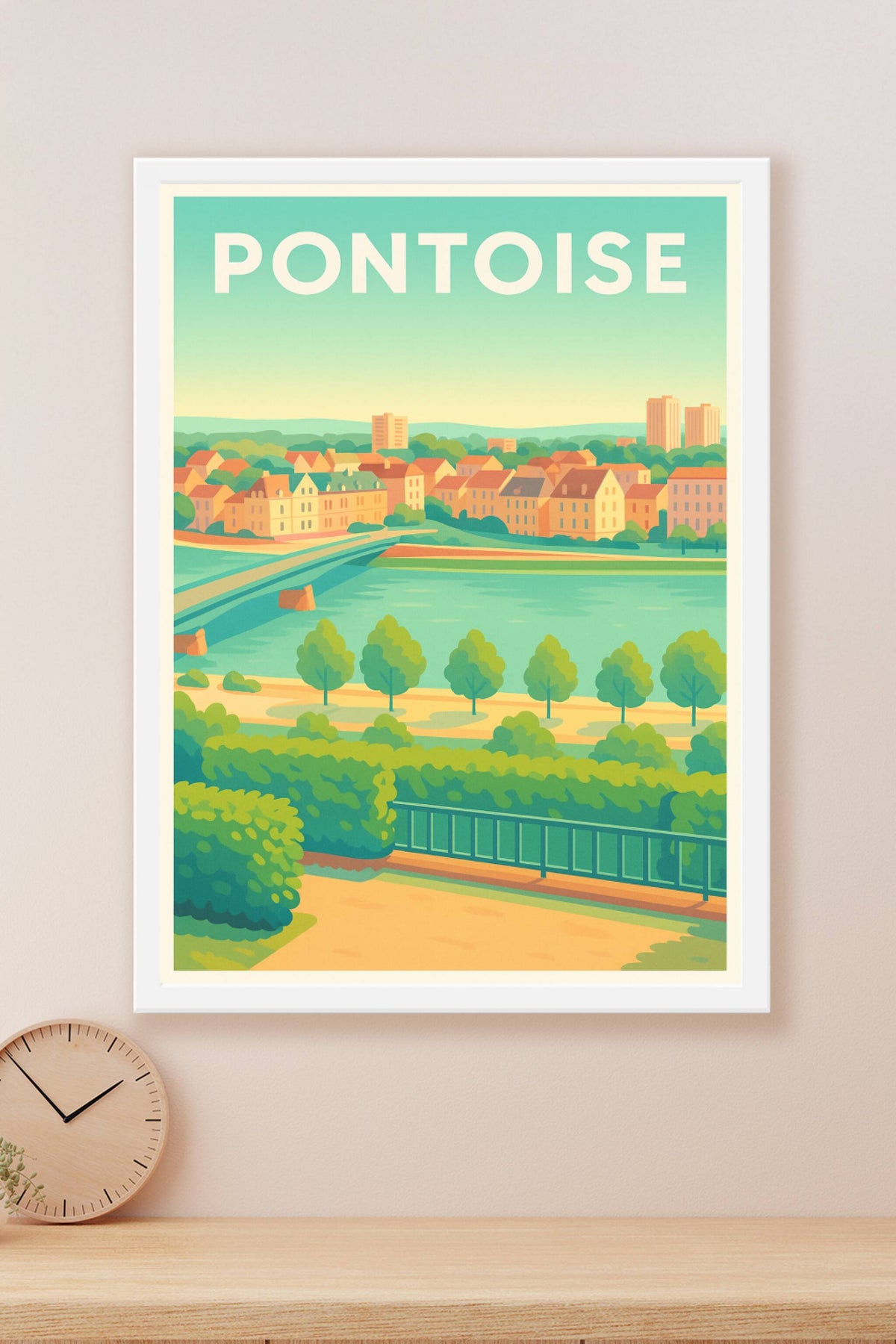 Affiche Pontoise — Vue paisible et verdoyante · poster d'art de Pontoise