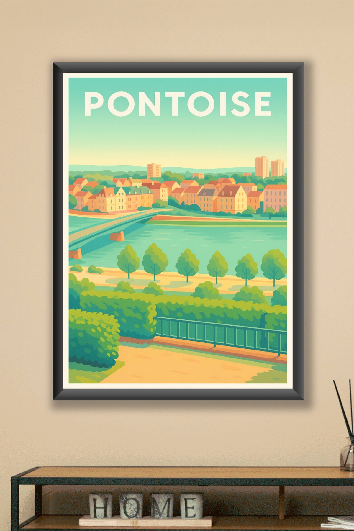 Affiche Pontoise — Vue paisible et verdoyante · poster d'art de Pontoise
