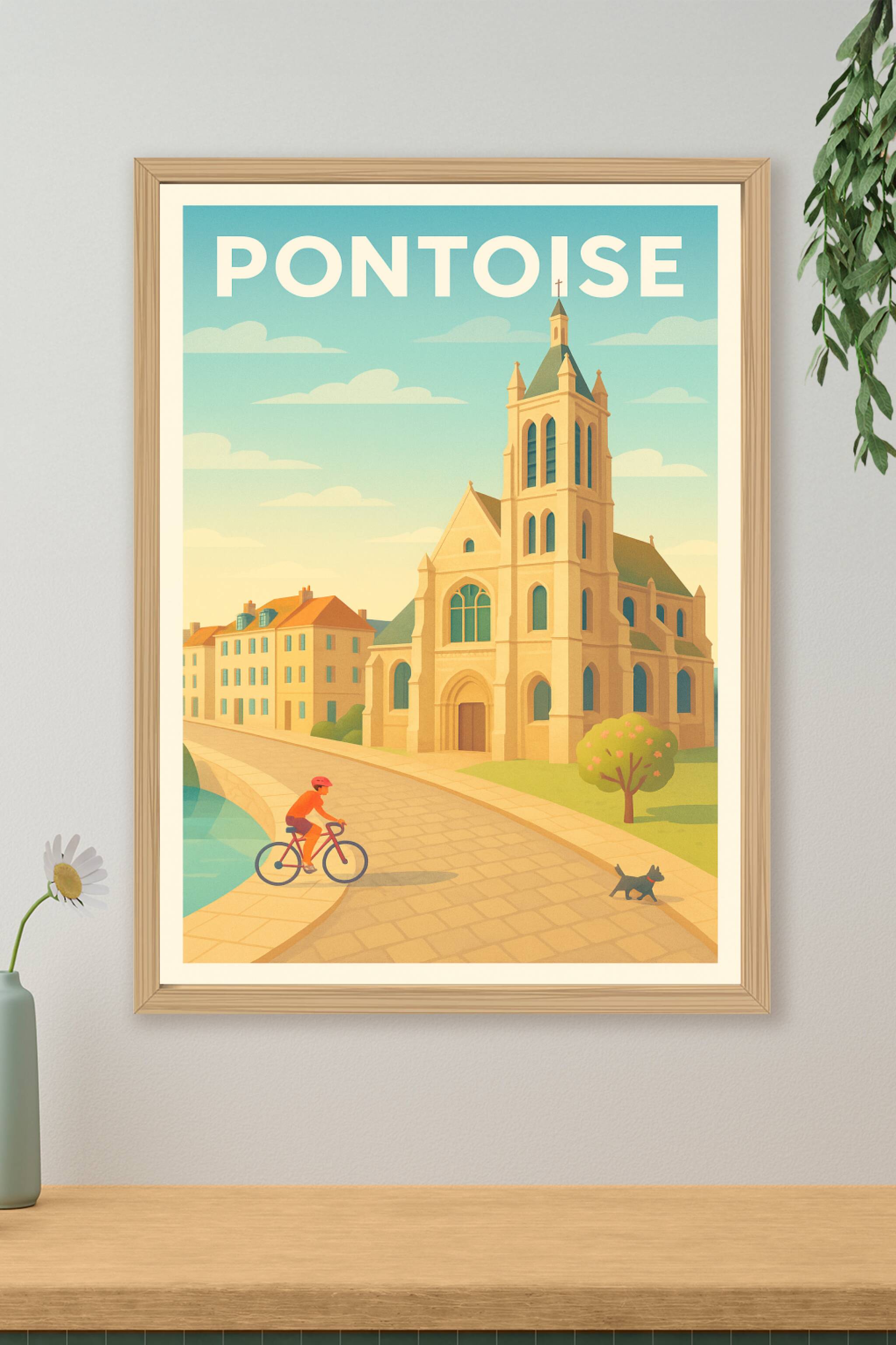 Affiche de Pontoise - Charme intemporel au fil de l'eau