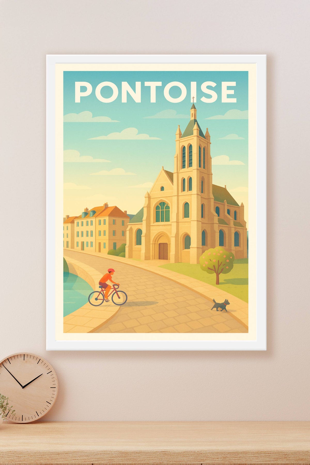 Affiche Pontoise — Charme intemporel au fil de l'eau · poster d'art de Pontoise