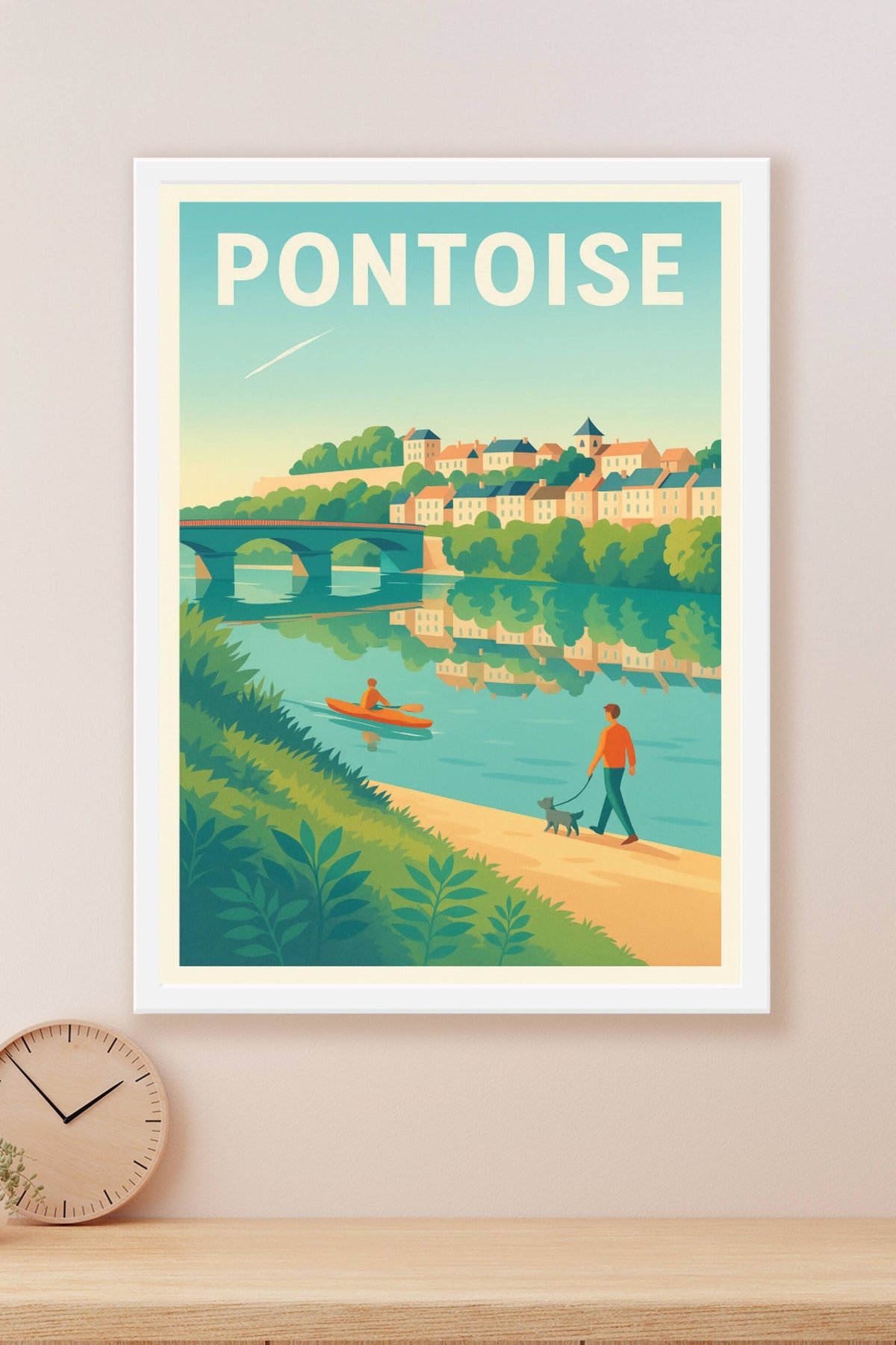 Affiche Pontoise — Sérénité au bord de l'Oise · poster d'art de Pontoise
