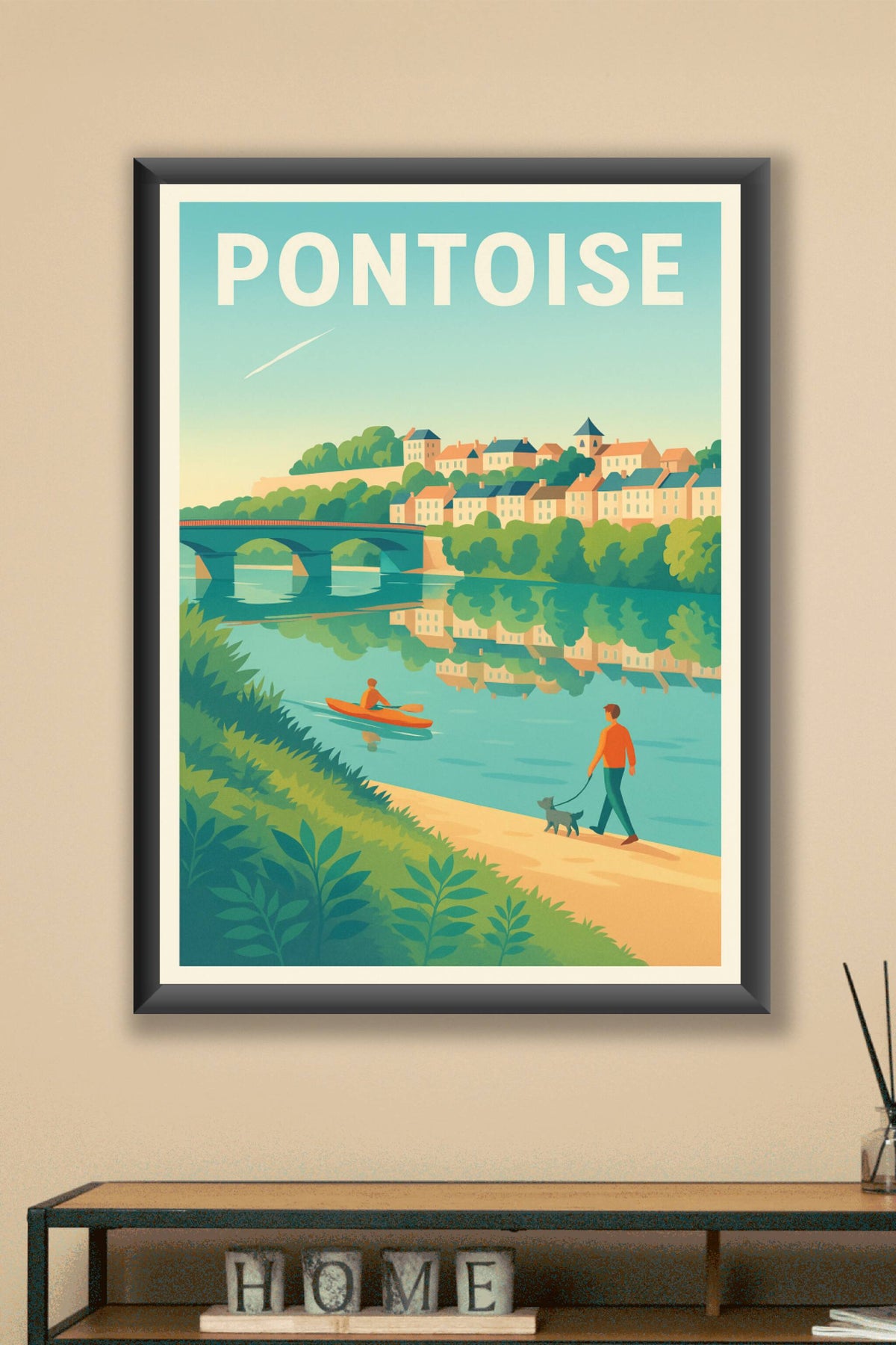 Affiche Pontoise — Sérénité au bord de l'Oise · poster d'art de Pontoise