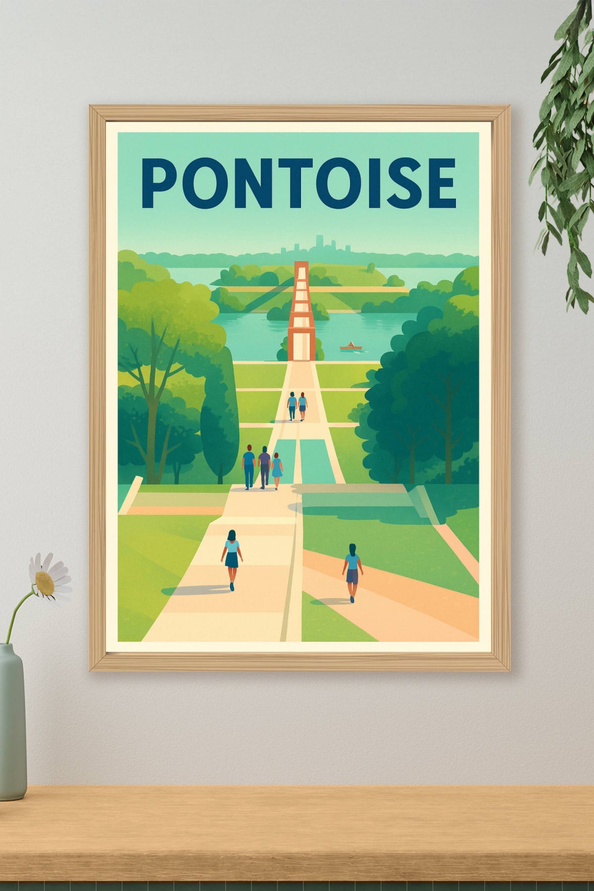 Affiche Pontoise — Promenade au cœur de la nature · poster d'art de Pontoise