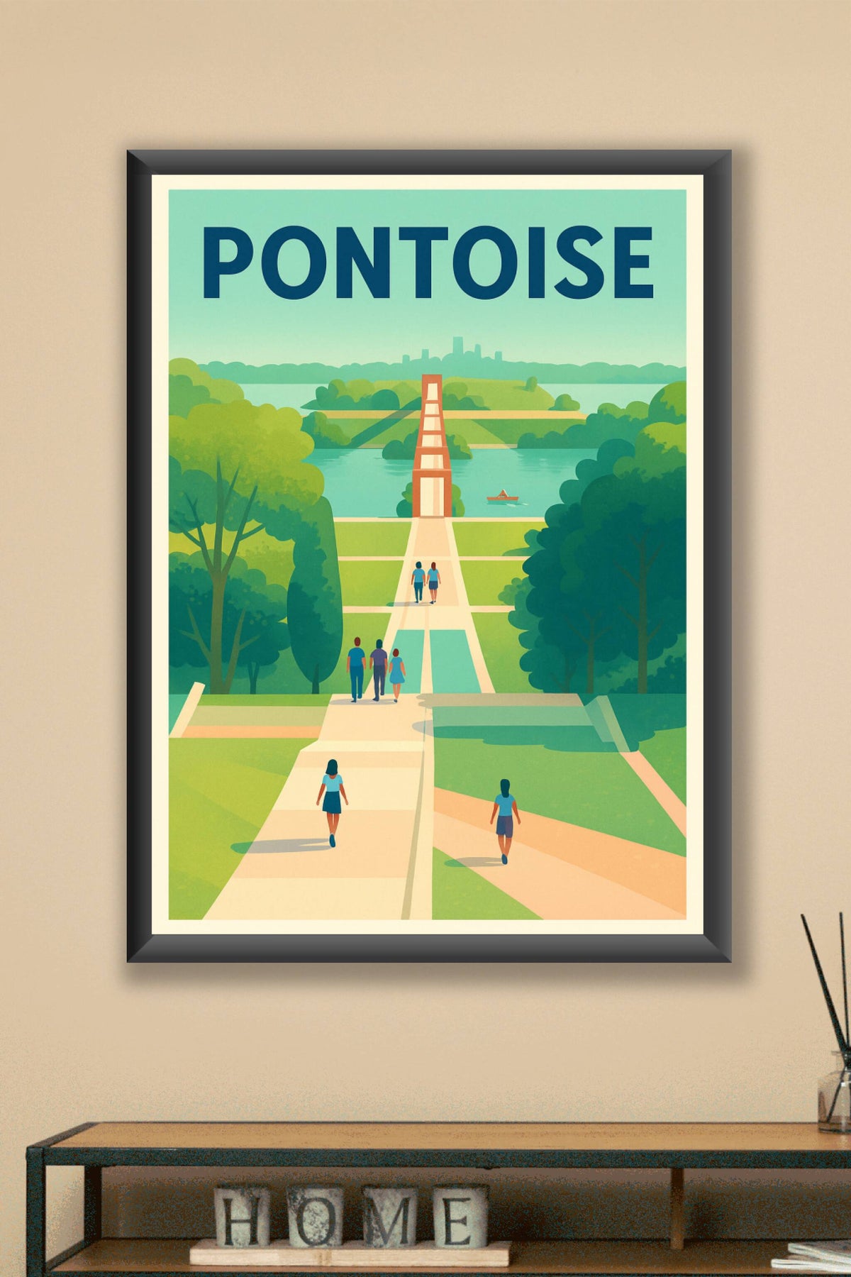 Affiche Pontoise — Promenade au cœur de la nature · poster d'art de Pontoise