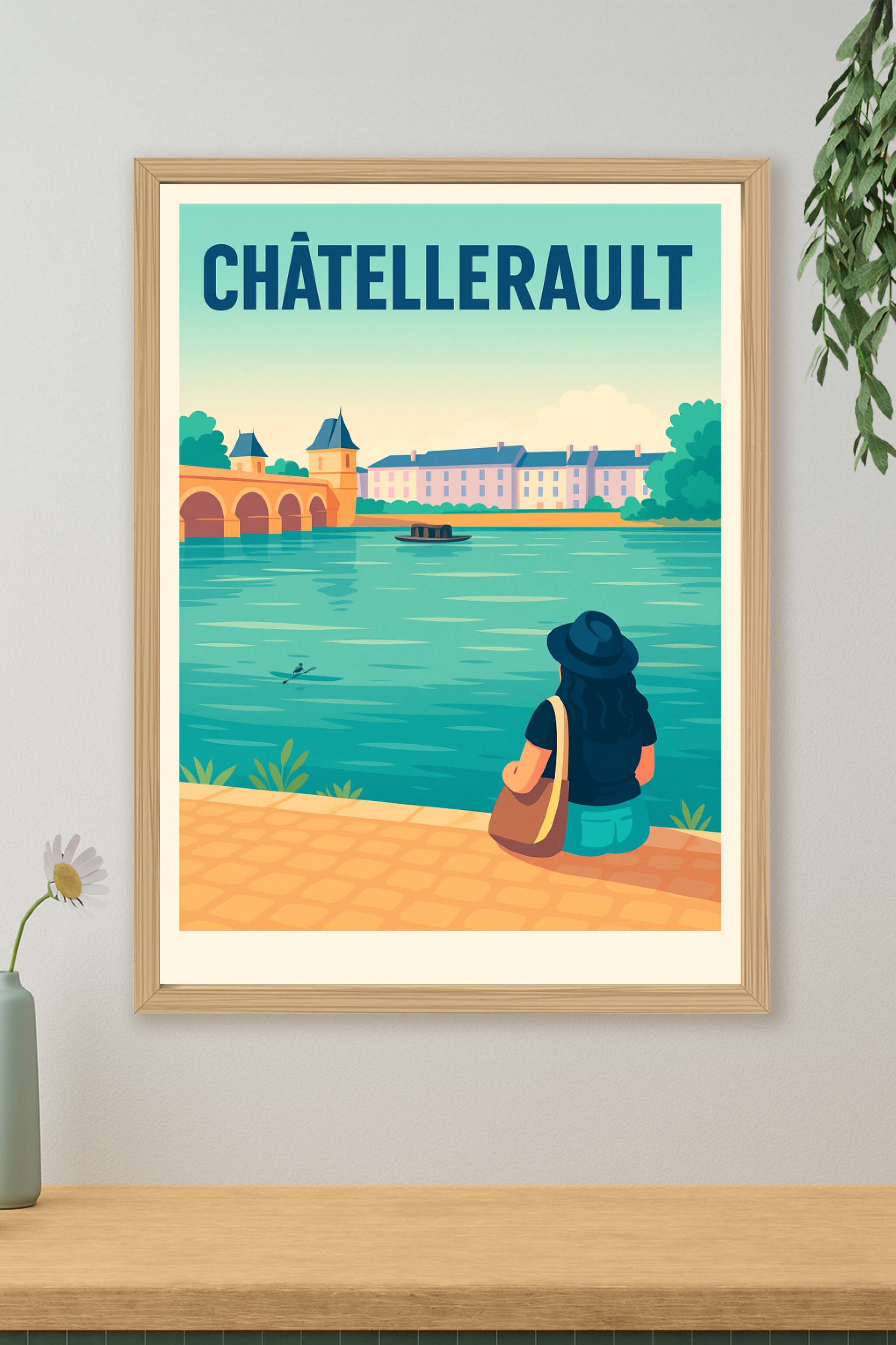 Affiche de Châtellerault - Instant de quiétude au bord de la Vienne