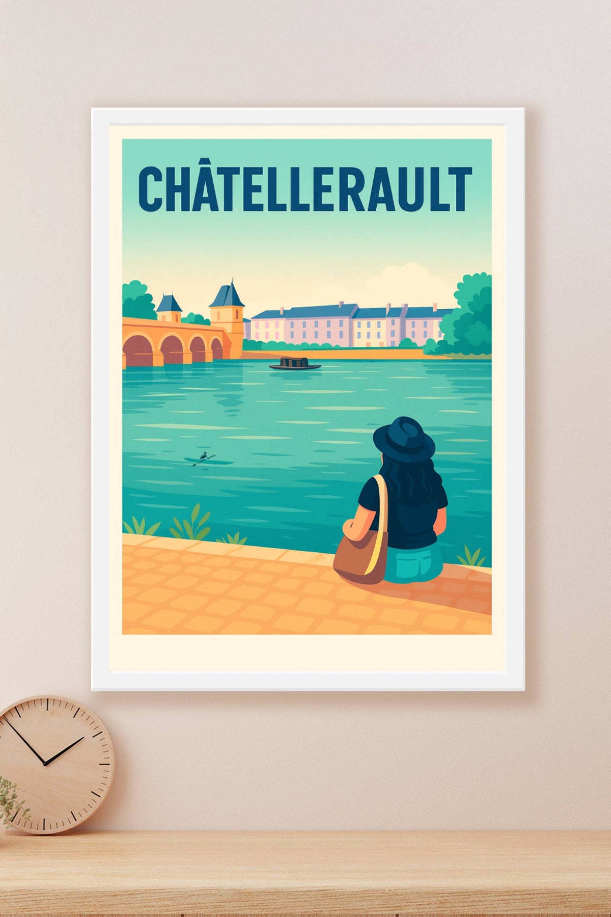Affiche Châtellerault — Instant de quiétude au bord de la Vienne · poster d'art de Châtellerault