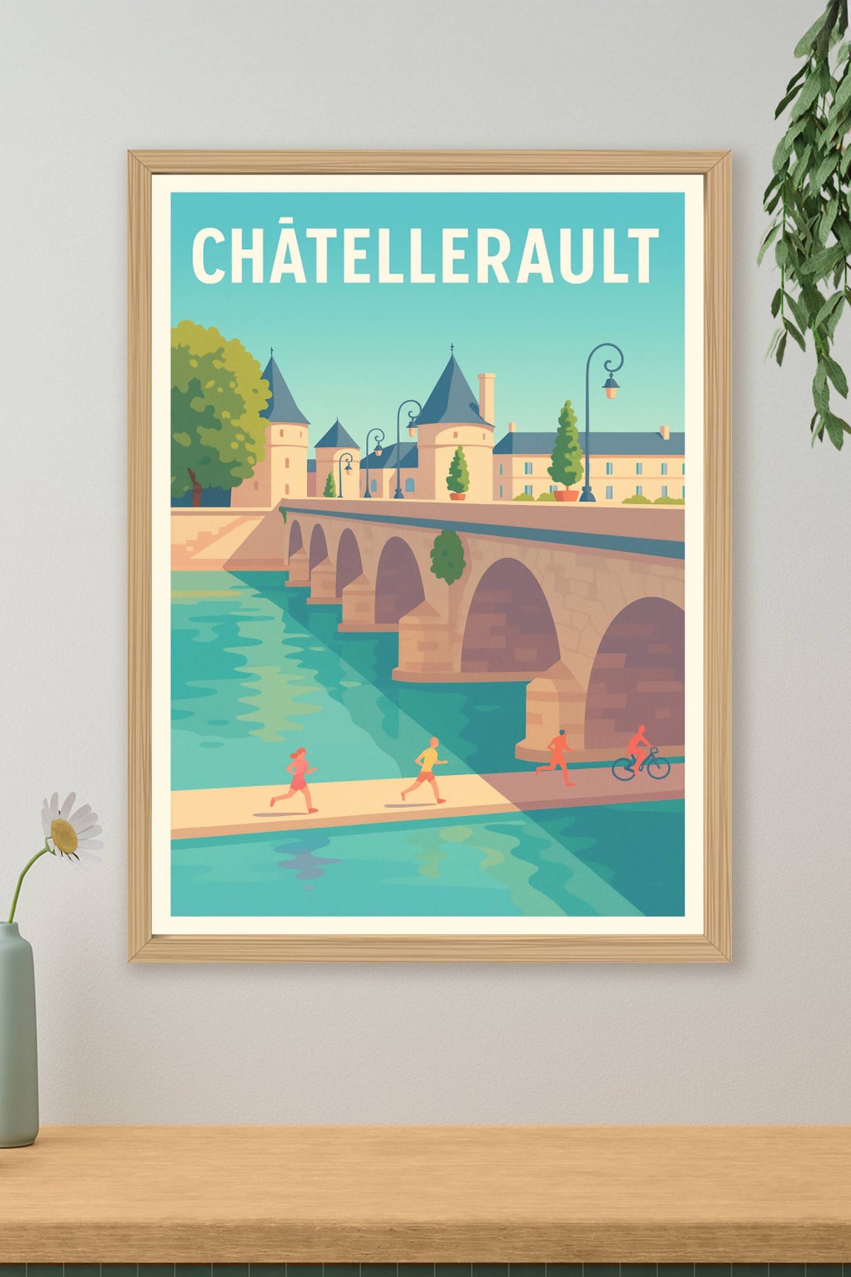 Affiche Châtellerault — L'élégance au fil de l'eau · poster d'art de Châtellerault
