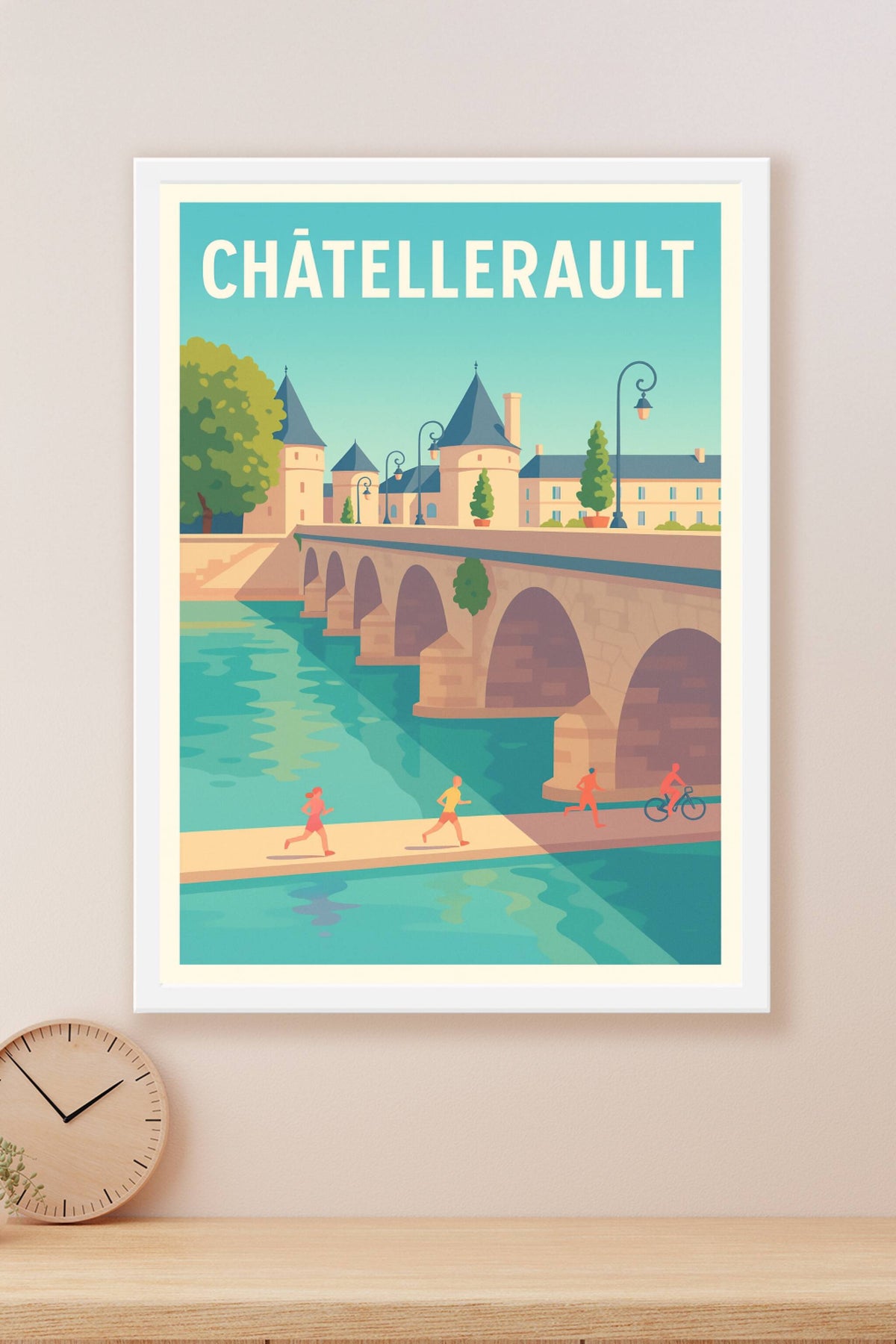 Affiche Châtellerault — L'élégance au fil de l'eau · poster d'art de Châtellerault