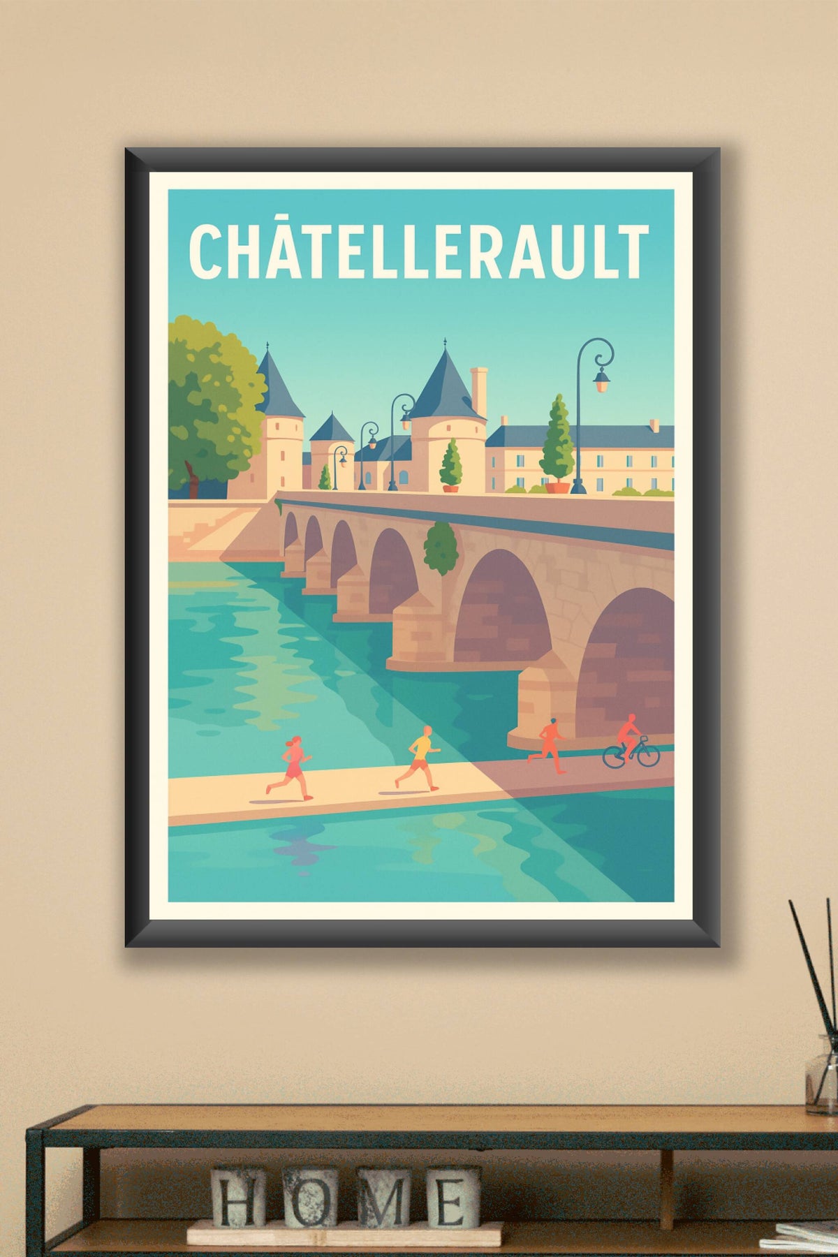 Affiche Châtellerault — L'élégance au fil de l'eau · poster d'art de Châtellerault