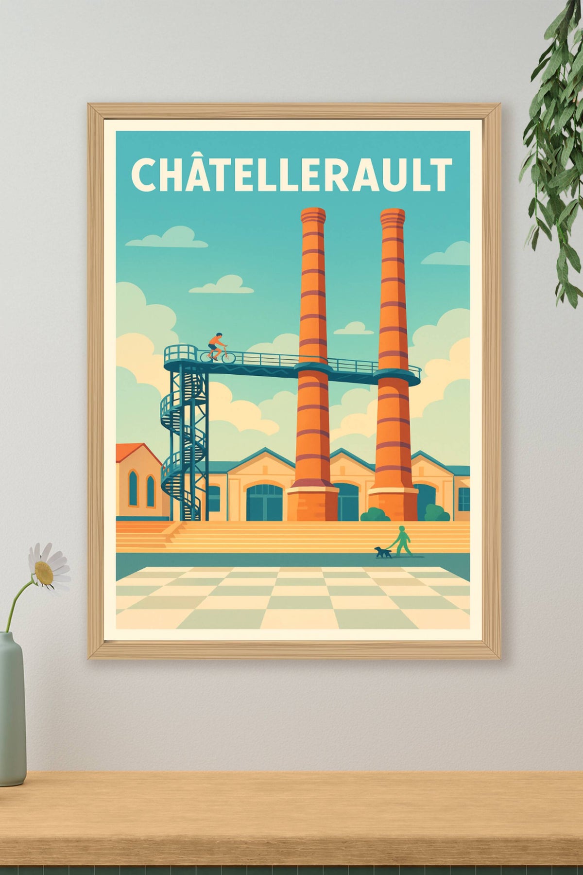 Affiche Châtellerault — L'Industrie réinventée en couleurs · poster d'art de Châtellerault