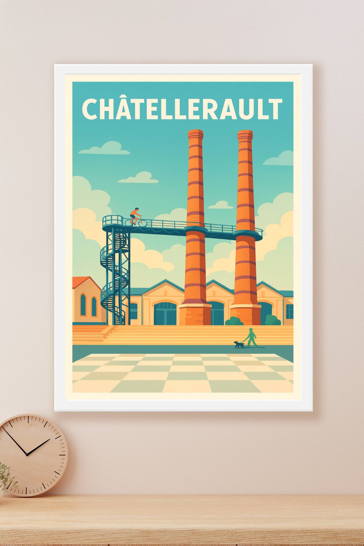 Affiche Châtellerault — L'Industrie réinventée en couleurs · poster d'art de Châtellerault