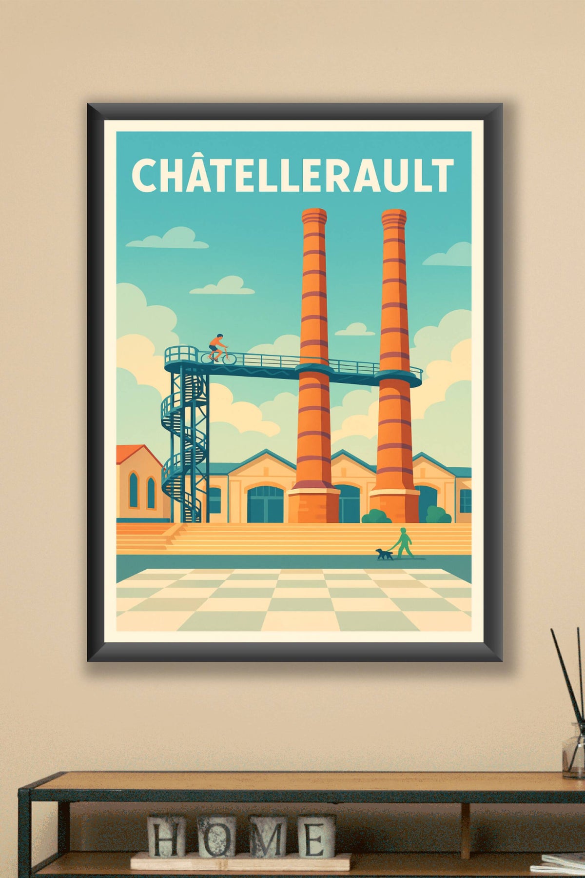 Affiche Châtellerault — L'Industrie réinventée en couleurs · poster d'art de Châtellerault