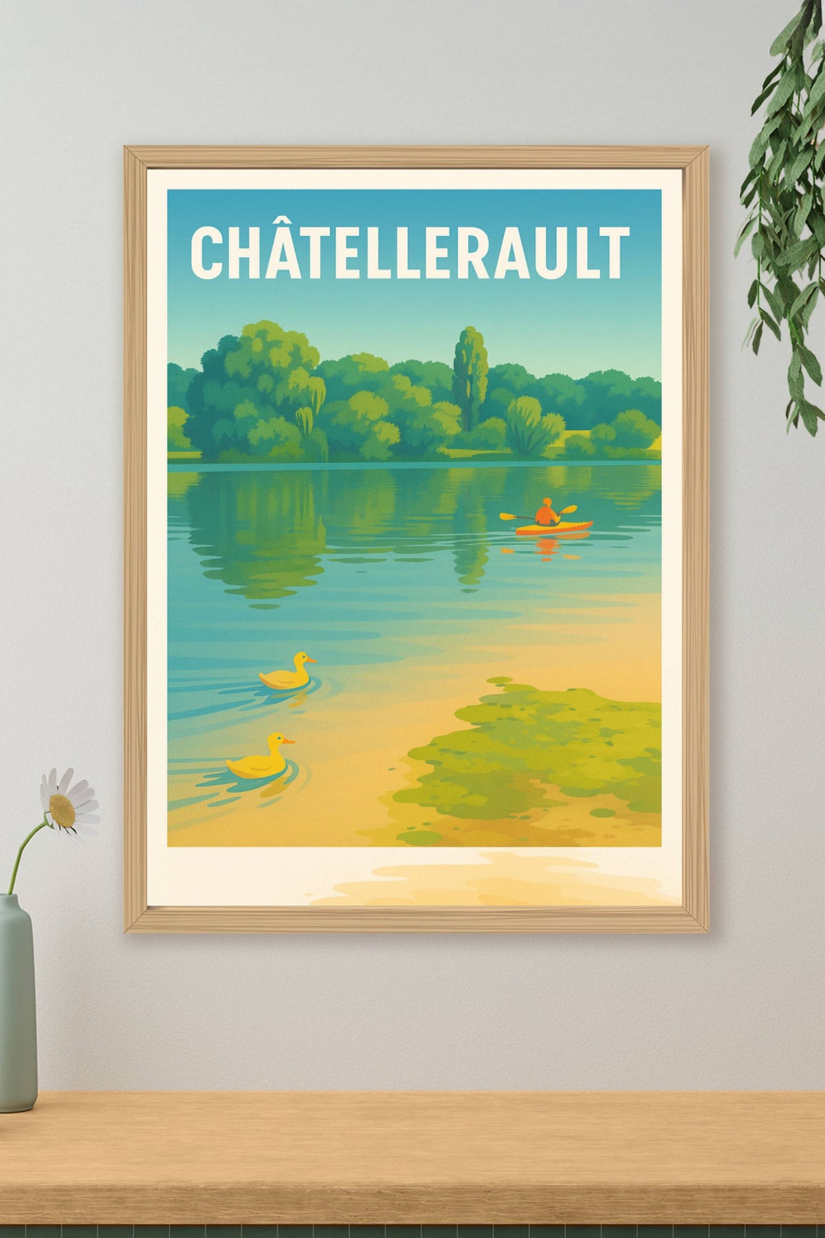 Affiche Châtellerault — Évasion naturelle au fil de l'eau · poster d'art de Châtellerault