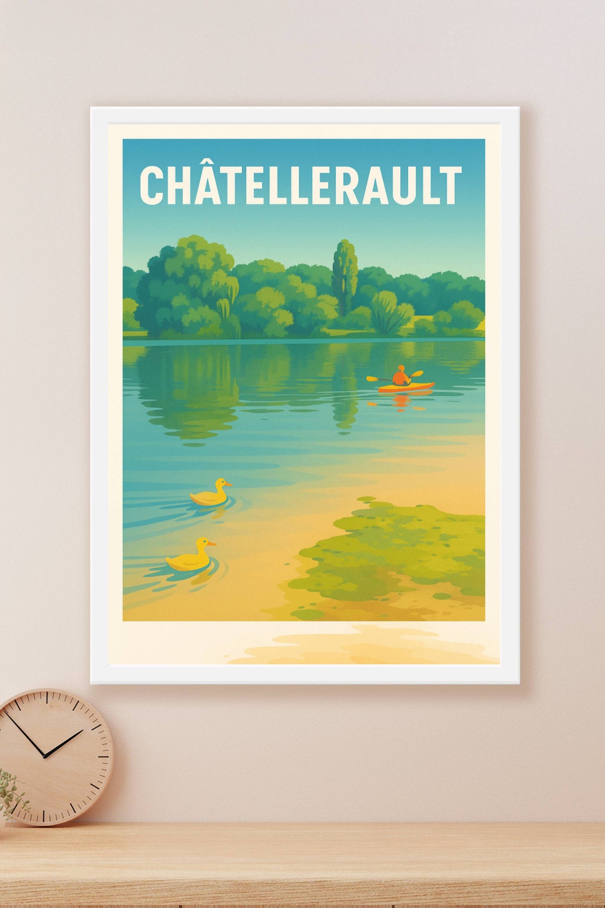 Affiche Châtellerault — Évasion naturelle au fil de l'eau · poster d'art de Châtellerault