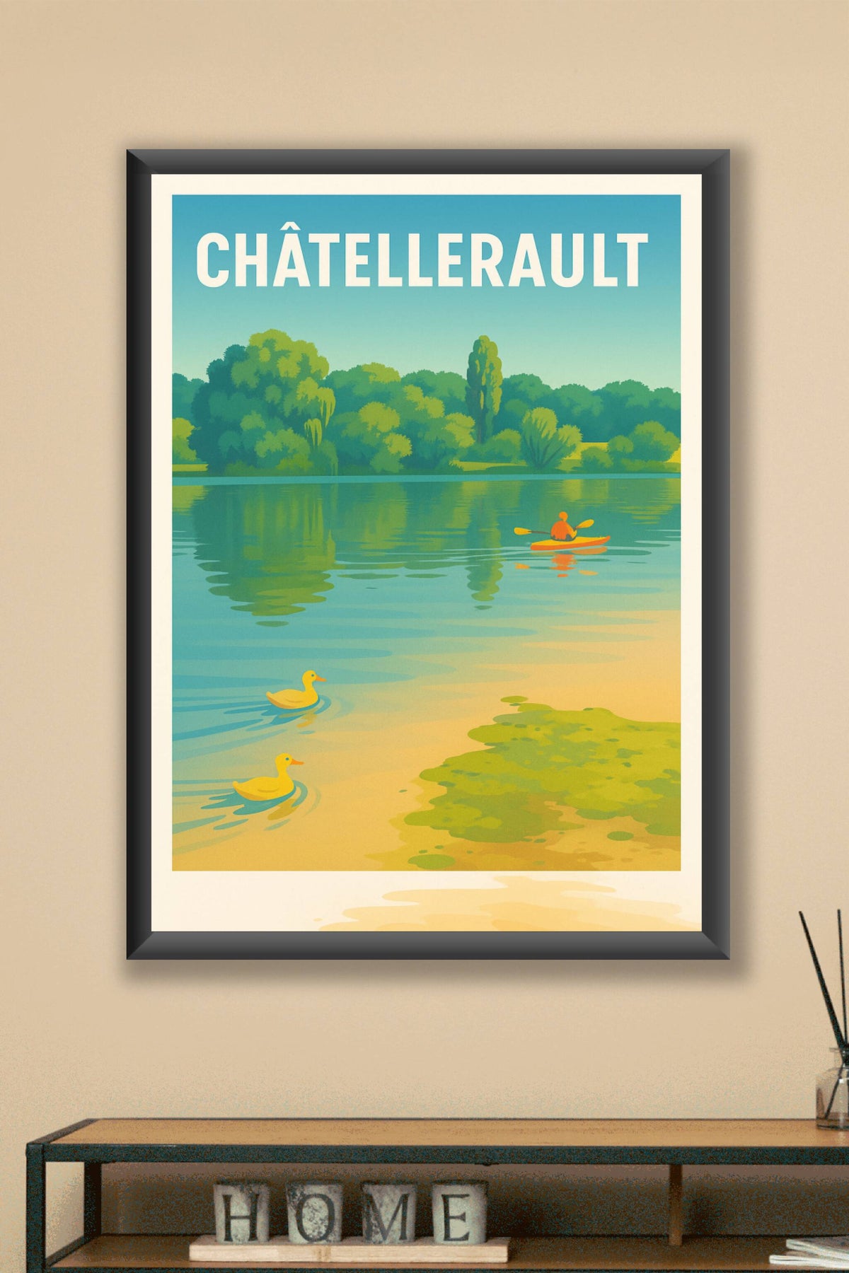 Affiche Châtellerault — Évasion naturelle au fil de l'eau · poster d'art de Châtellerault
