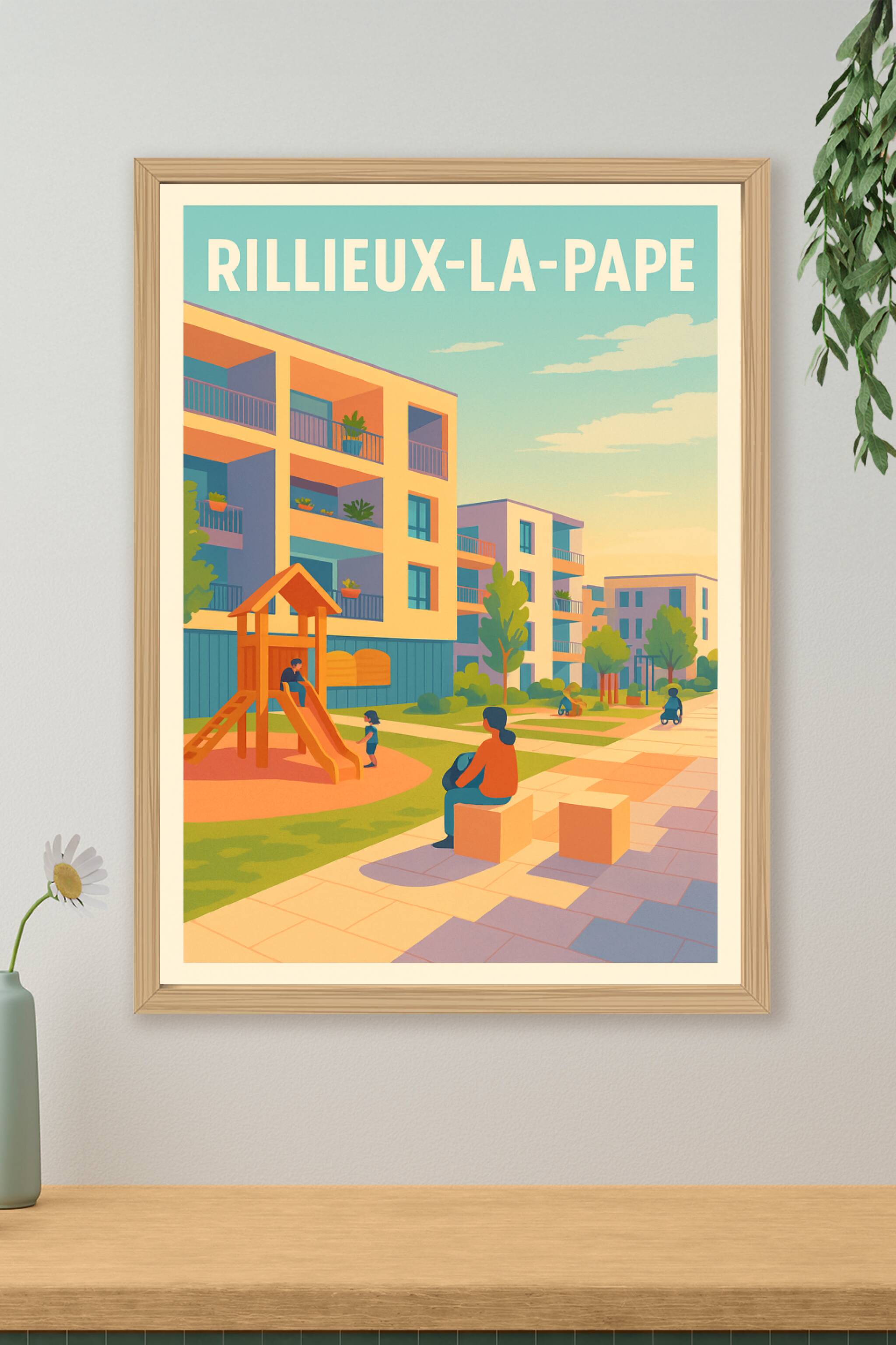 Affiche de Rillieux-la-Pape - Douceur de vie urbaine en lumière dorée
