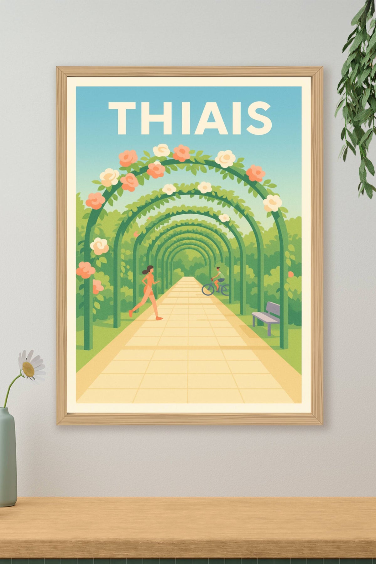 Affiche Thiais — Échappée verte sous les arcs fleuris · poster d'art de Thiais