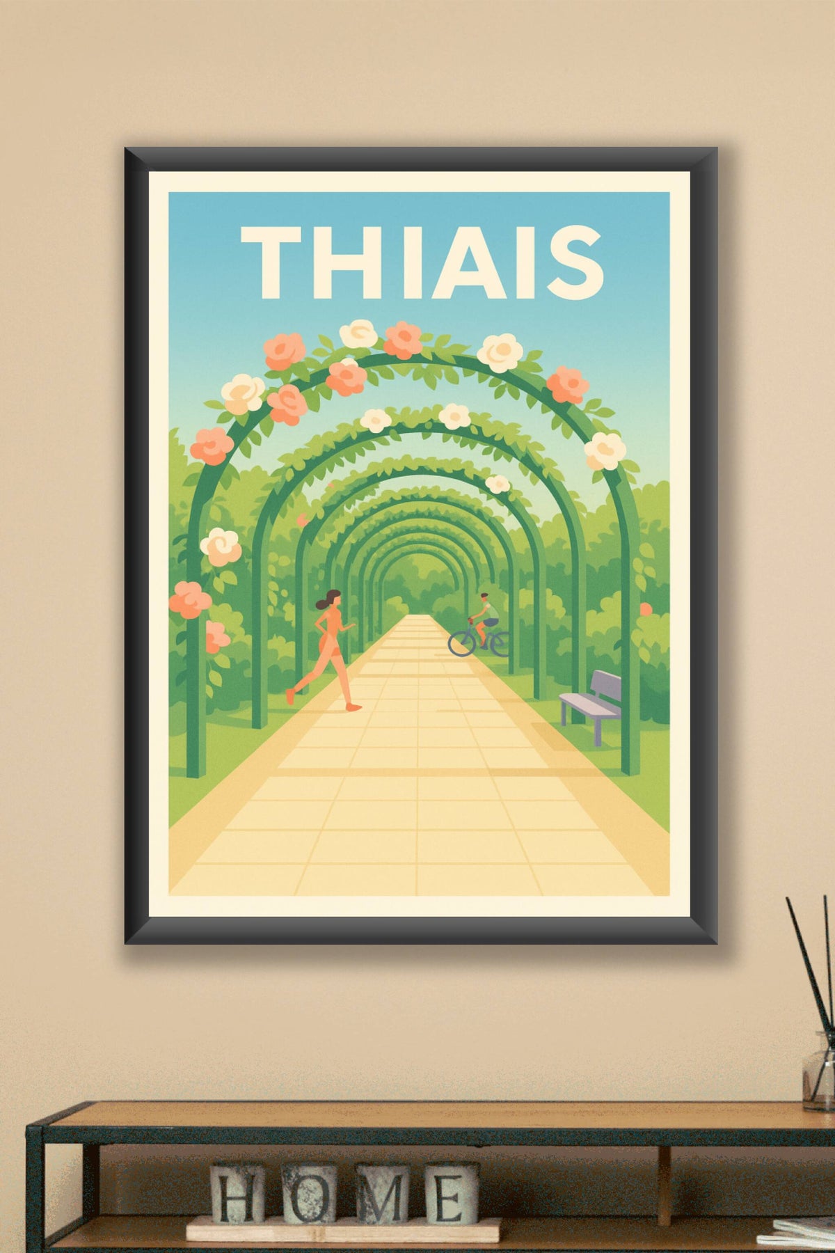 Affiche Thiais — Échappée verte sous les arcs fleuris · poster d'art de Thiais
