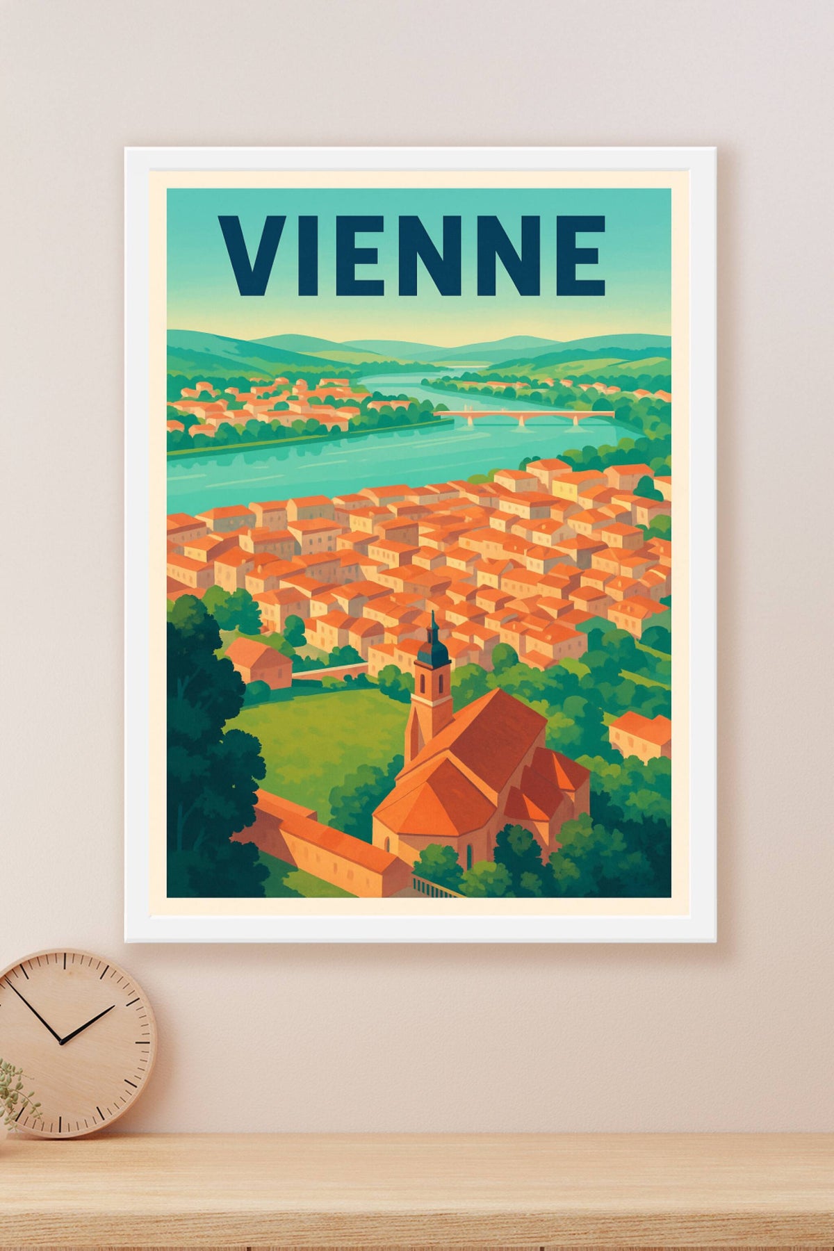 Affiche Vienne — Charme et sérénité au fil du Rhône · poster d'art de Vienne