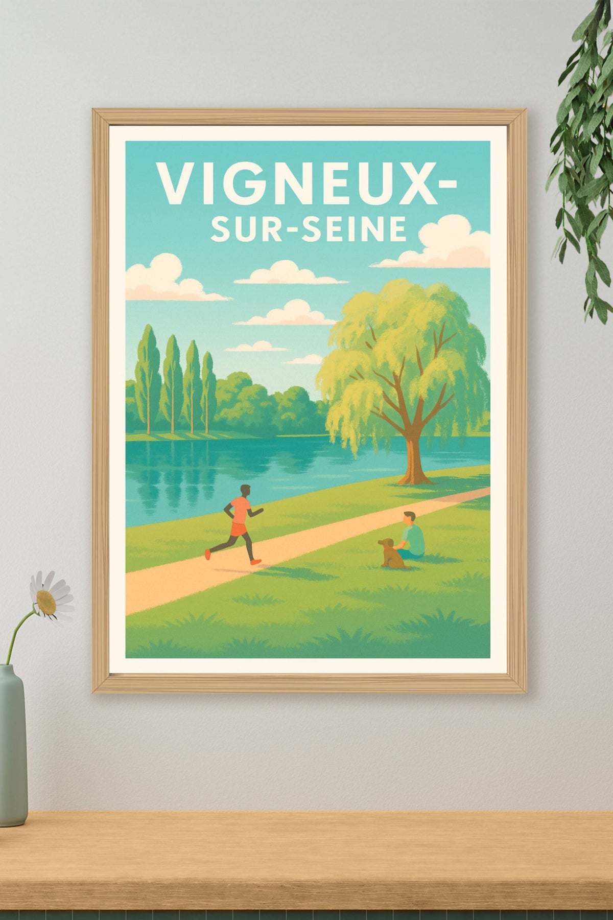 Affiche Vigneux-sur-Seine — Sérénité au fil de l'eau · poster d'art de Vigneux-sur-Seine
