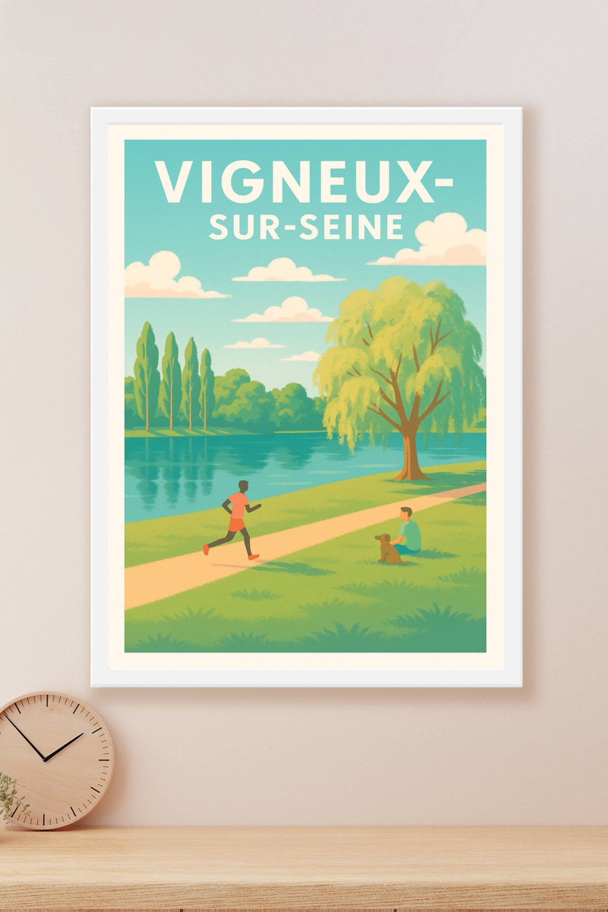 Affiche Vigneux-sur-Seine — Sérénité au fil de l'eau · poster d'art de Vigneux-sur-Seine