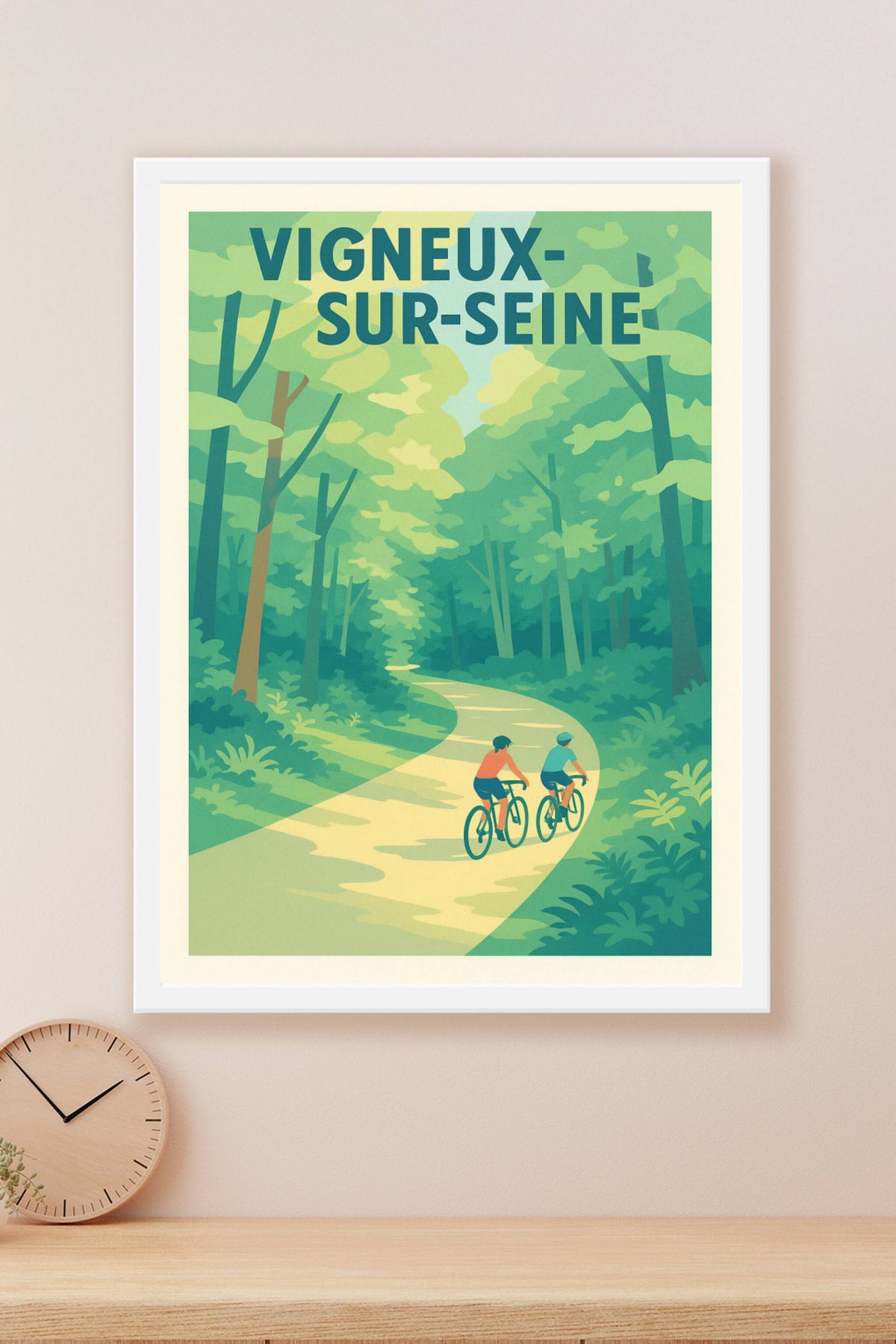 Affiche Vigneux-sur-Seine — Balade à vélo en pleine nature · poster d'art de Vigneux-sur-Seine