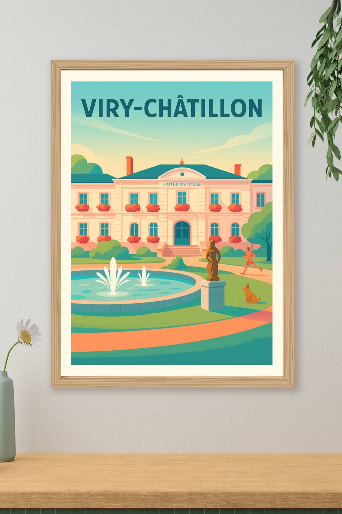 Affiche Viry-Châtillon — Élégance et Sérénité au Cœur de la Ville · poster d'art de Viry-Châtillon