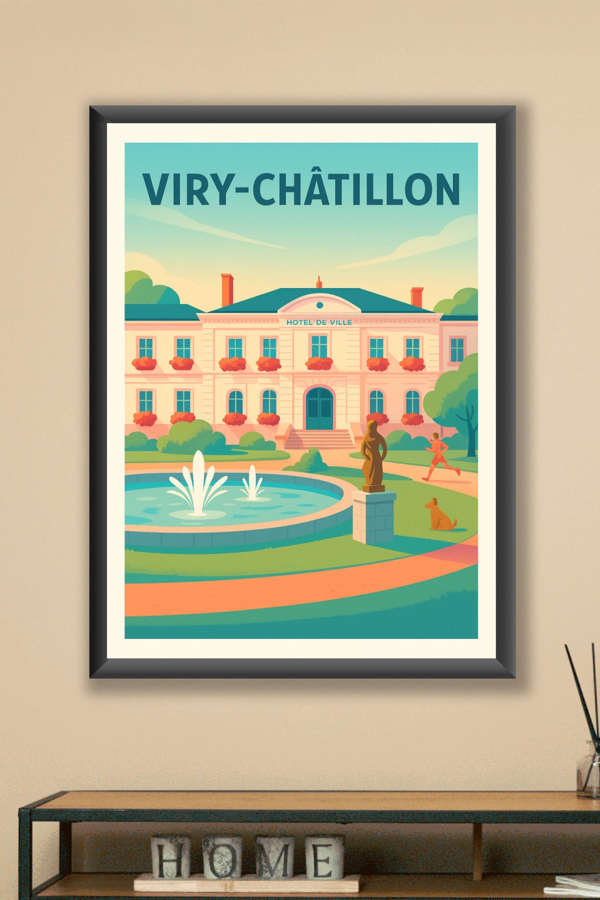 Affiche Viry-Châtillon — Élégance et Sérénité au Cœur de la Ville · poster d'art de Viry-Châtillon