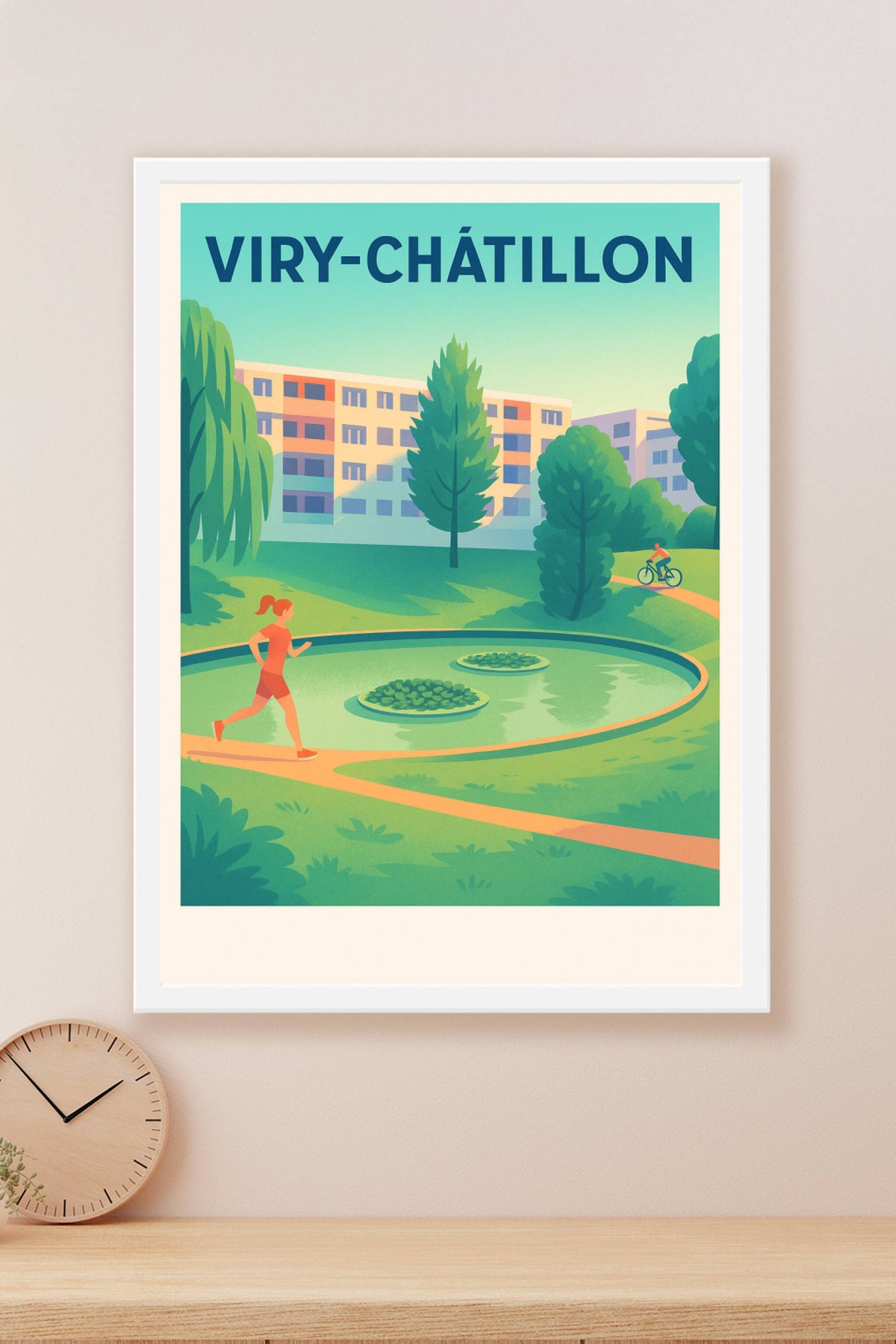 Affiche Viry-Châtillon — L'esprit vert et actif · poster d'art de Viry-Châtillon