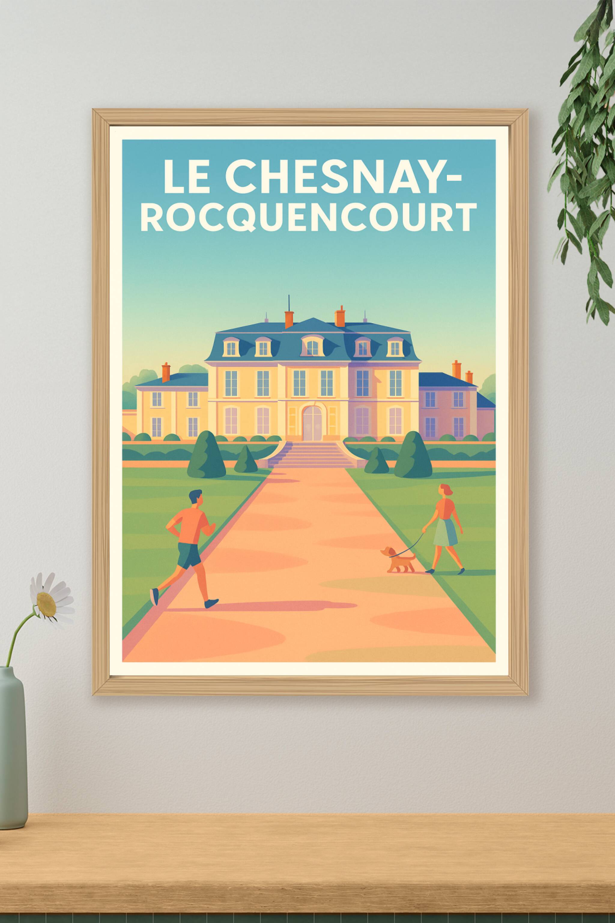 Affiche Le Chesnay-Rocquencourt — L'élégance à la française · poster d'art de Le Chesnay-Rocquencourt