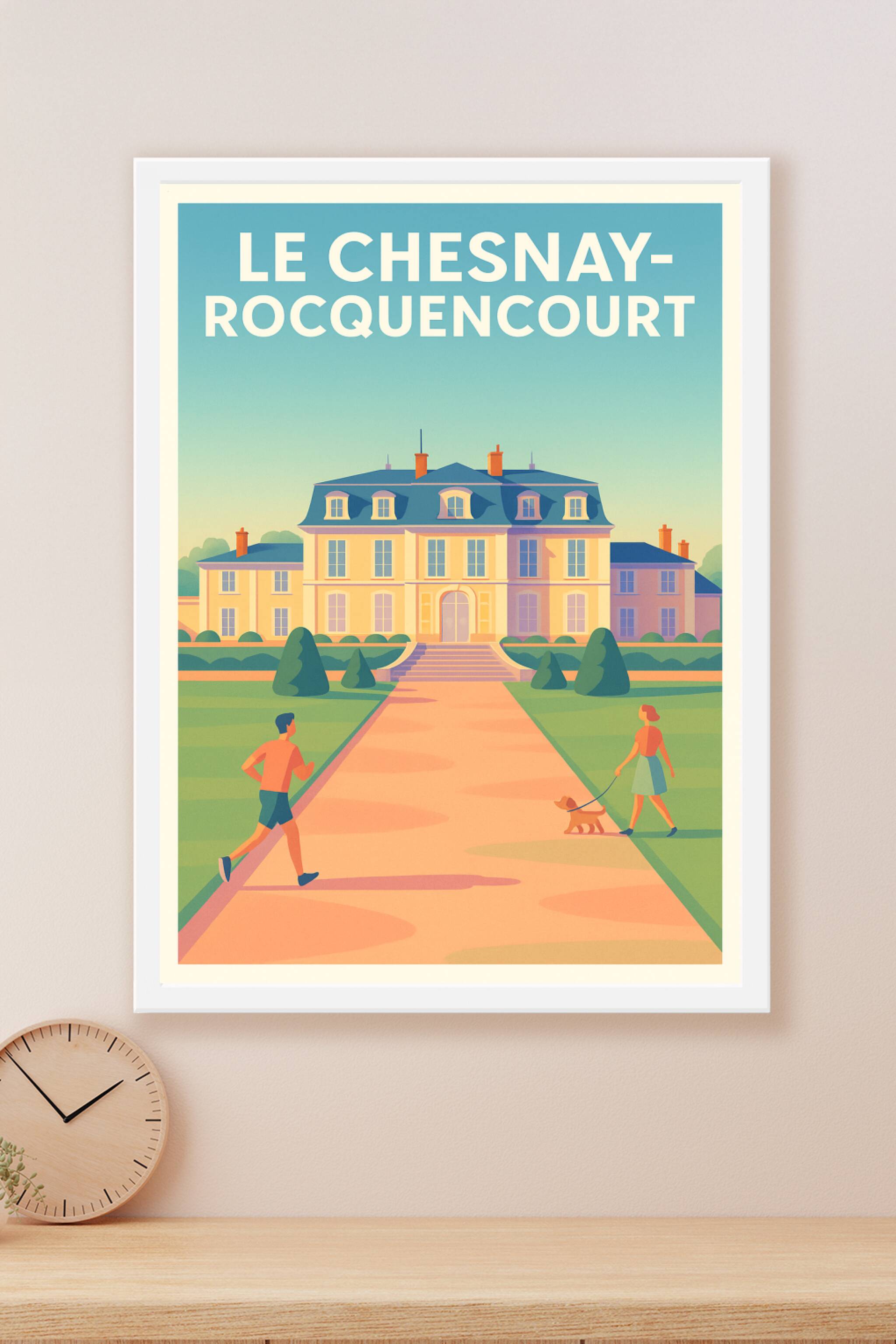 Affiche Le Chesnay-Rocquencourt — L'élégance à la française · poster d'art de Le Chesnay-Rocquencourt