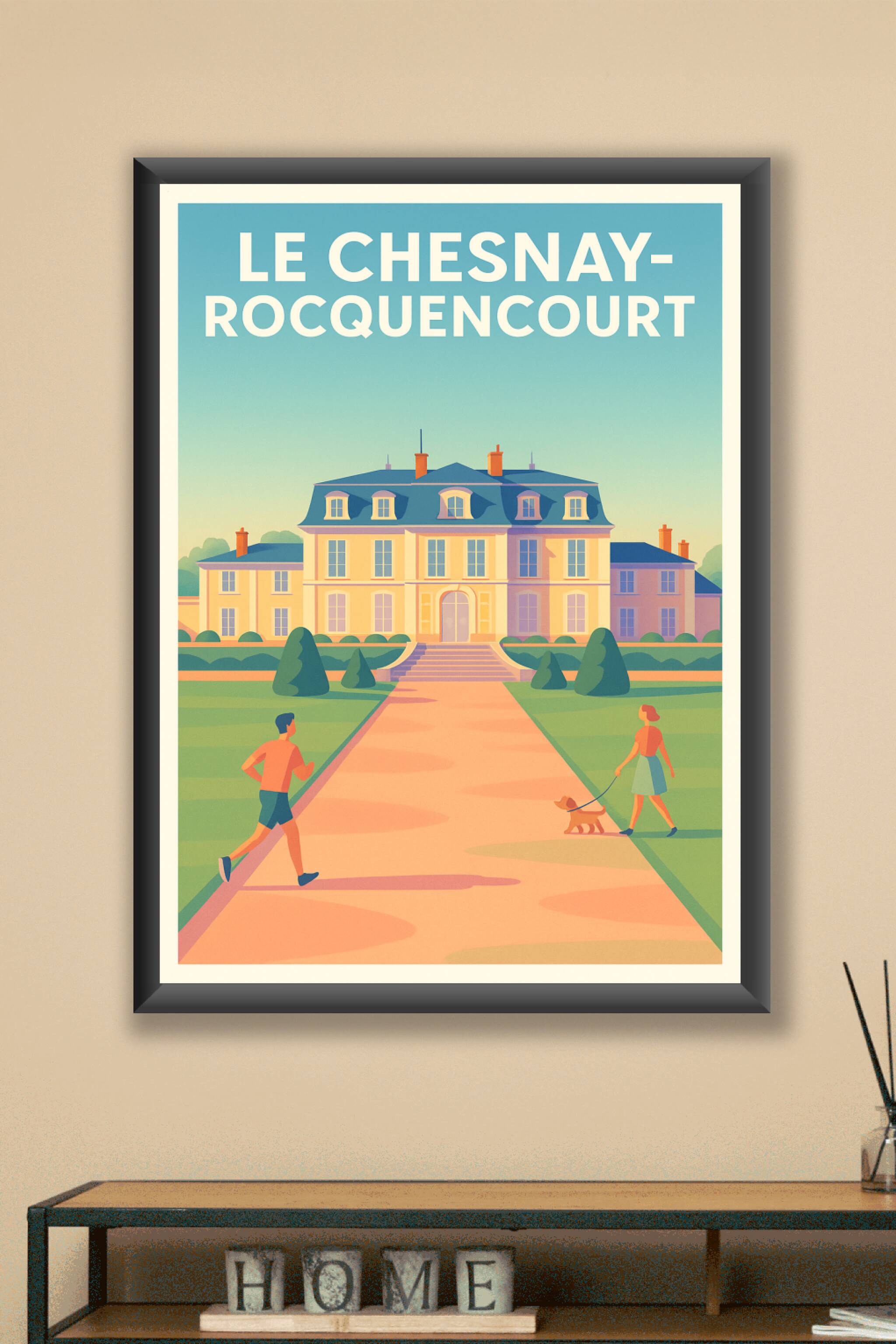 Affiche Le Chesnay-Rocquencourt — L'élégance à la française · poster d'art de Le Chesnay-Rocquencourt