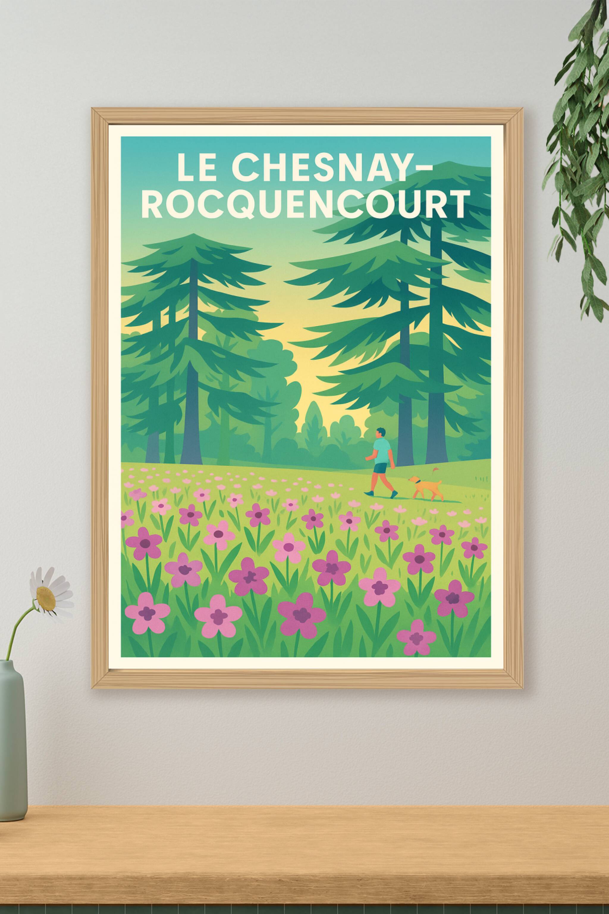 Affiche Le Chesnay-Rocquencourt — Promenade bucolique en pleine nature · poster d'art de Le Chesnay-Rocquencourt