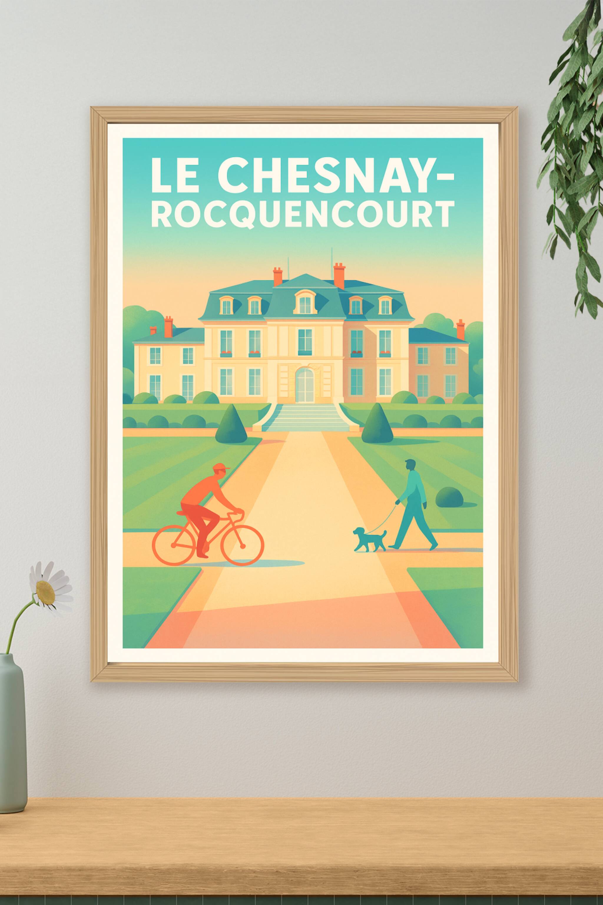 Affiche Le Chesnay-Rocquencourt — Charme et quiétude à la française · poster d'art de Le Chesnay-Rocquencourt