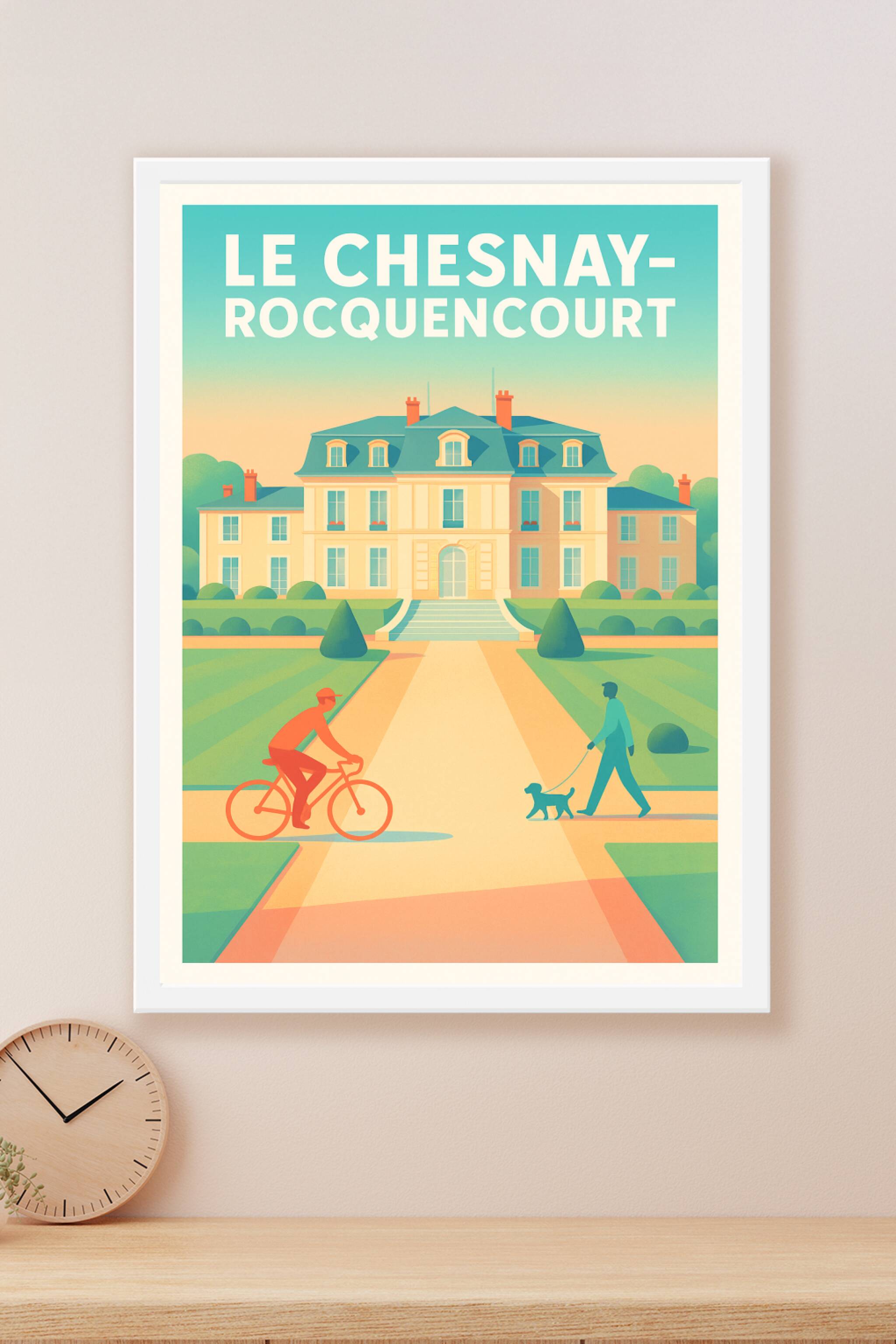 Affiche Le Chesnay-Rocquencourt — Charme et quiétude à la française · poster d'art de Le Chesnay-Rocquencourt