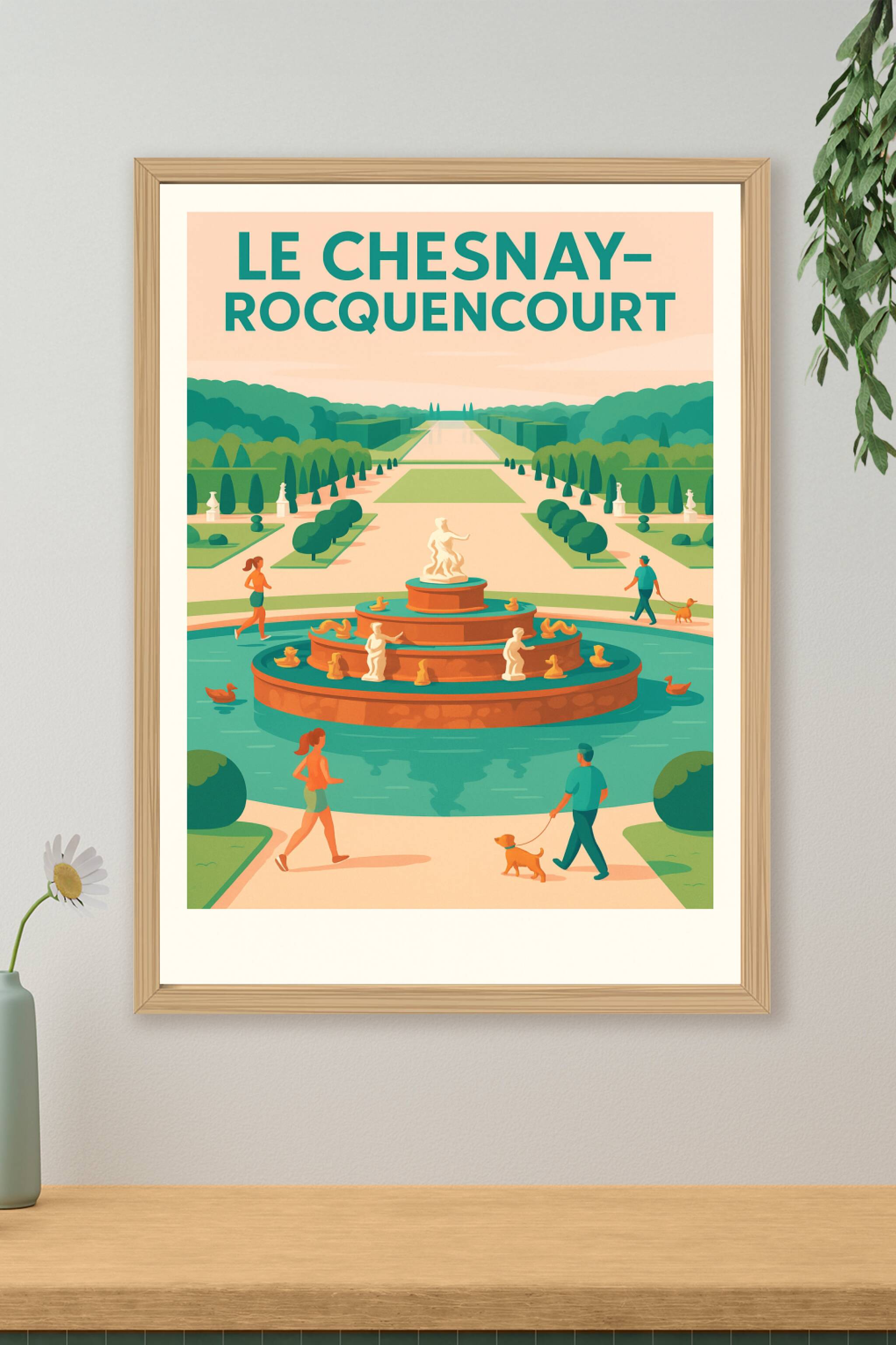 Affiche Le Chesnay-Rocquencourt — Échappée verte et sérénité · poster d'art de Le Chesnay-Rocquencourt