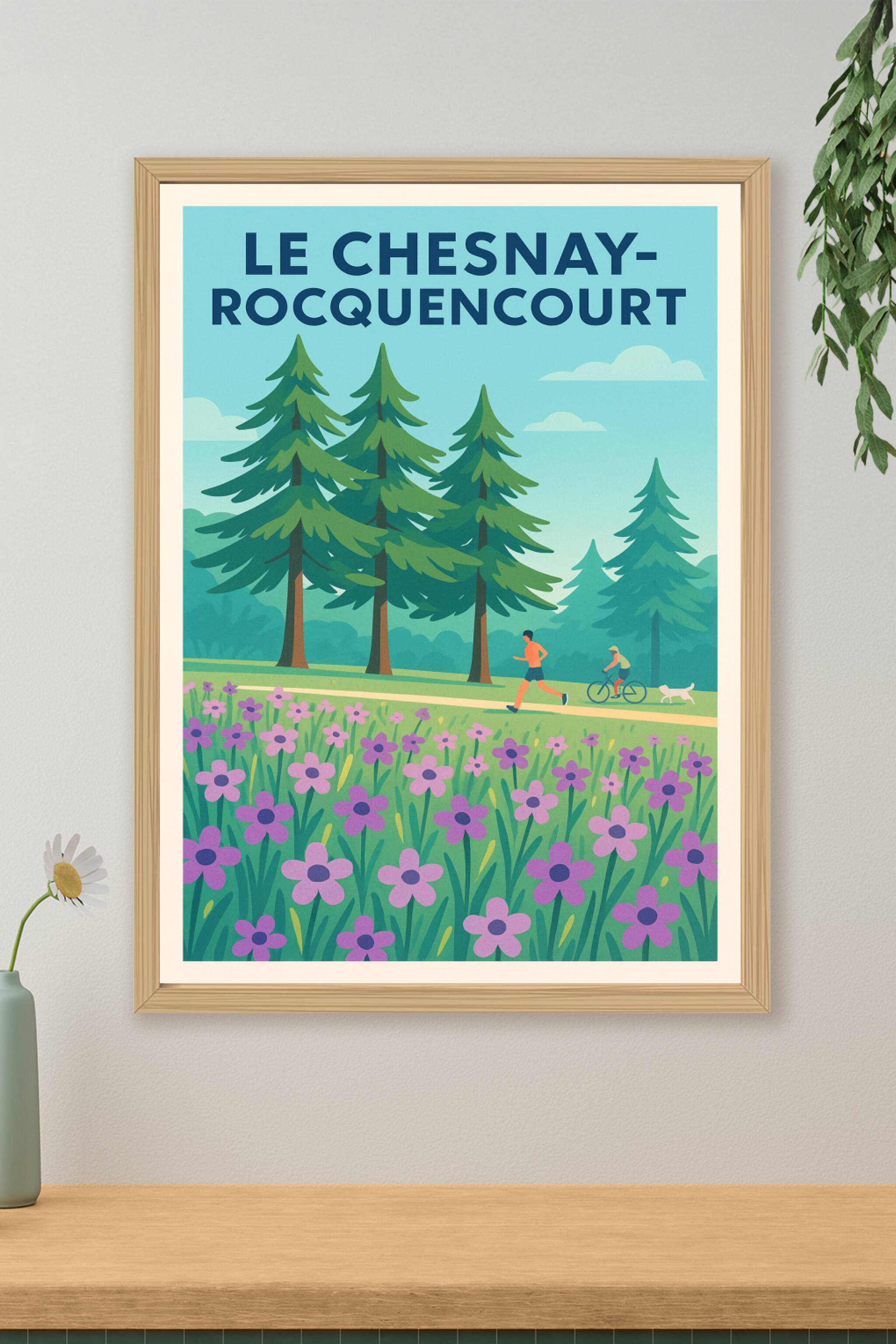 Affiche Le Chesnay-Rocquencourt — Nature et liberté au quotidien · poster d'art de Le Chesnay-Rocquencourt