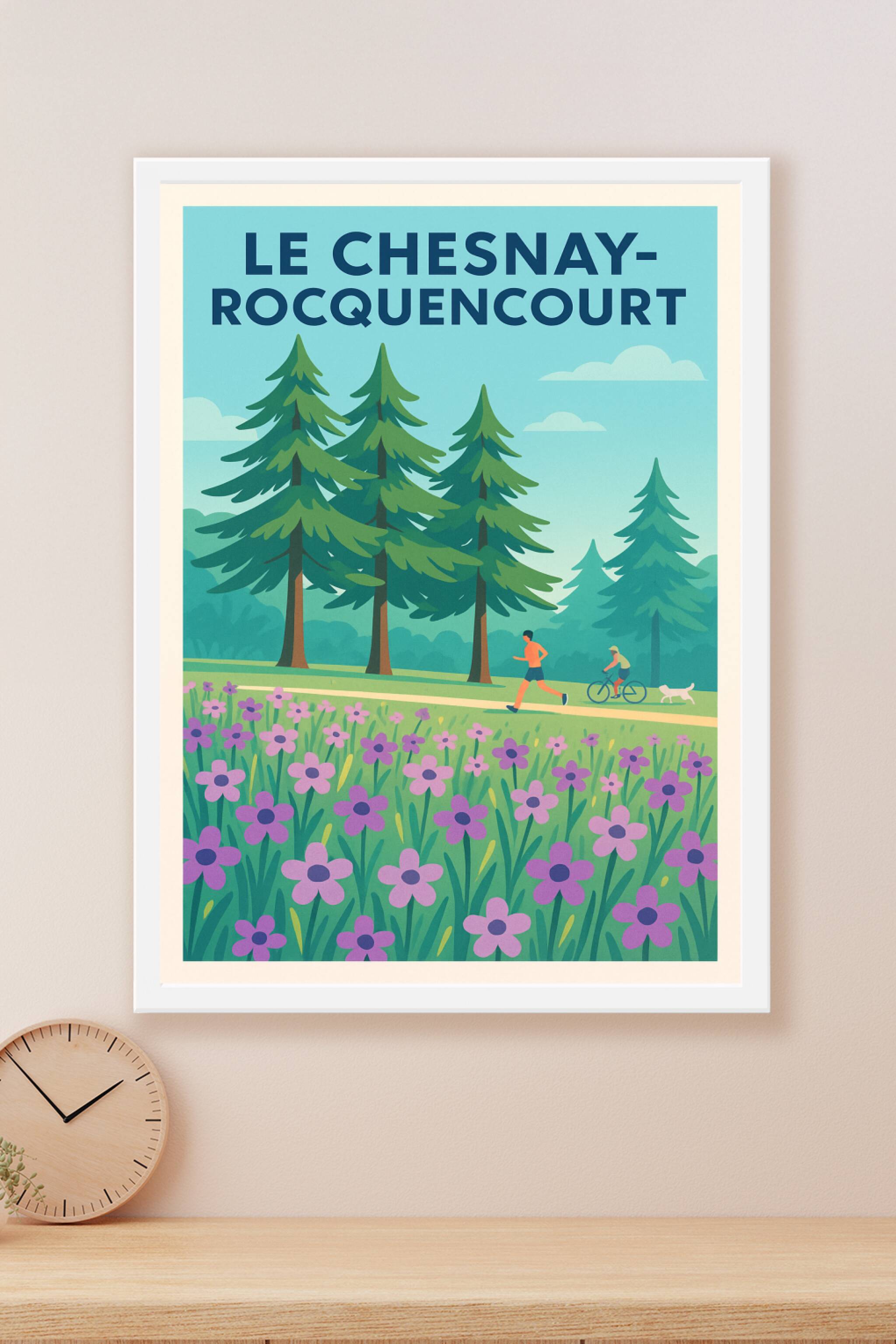 Affiche Le Chesnay-Rocquencourt — Nature et liberté au quotidien · poster d'art de Le Chesnay-Rocquencourt