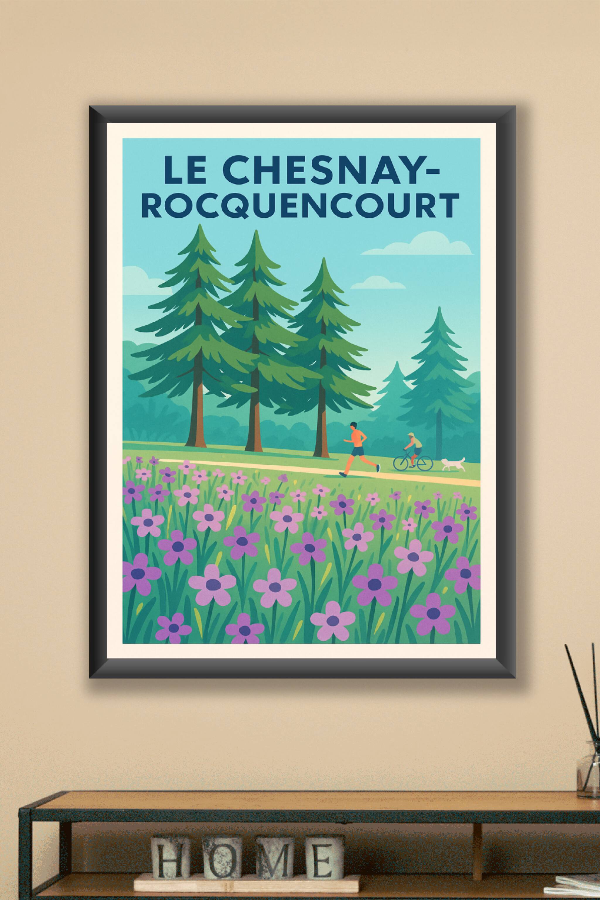 Affiche Le Chesnay-Rocquencourt — Nature et liberté au quotidien · poster d'art de Le Chesnay-Rocquencourt