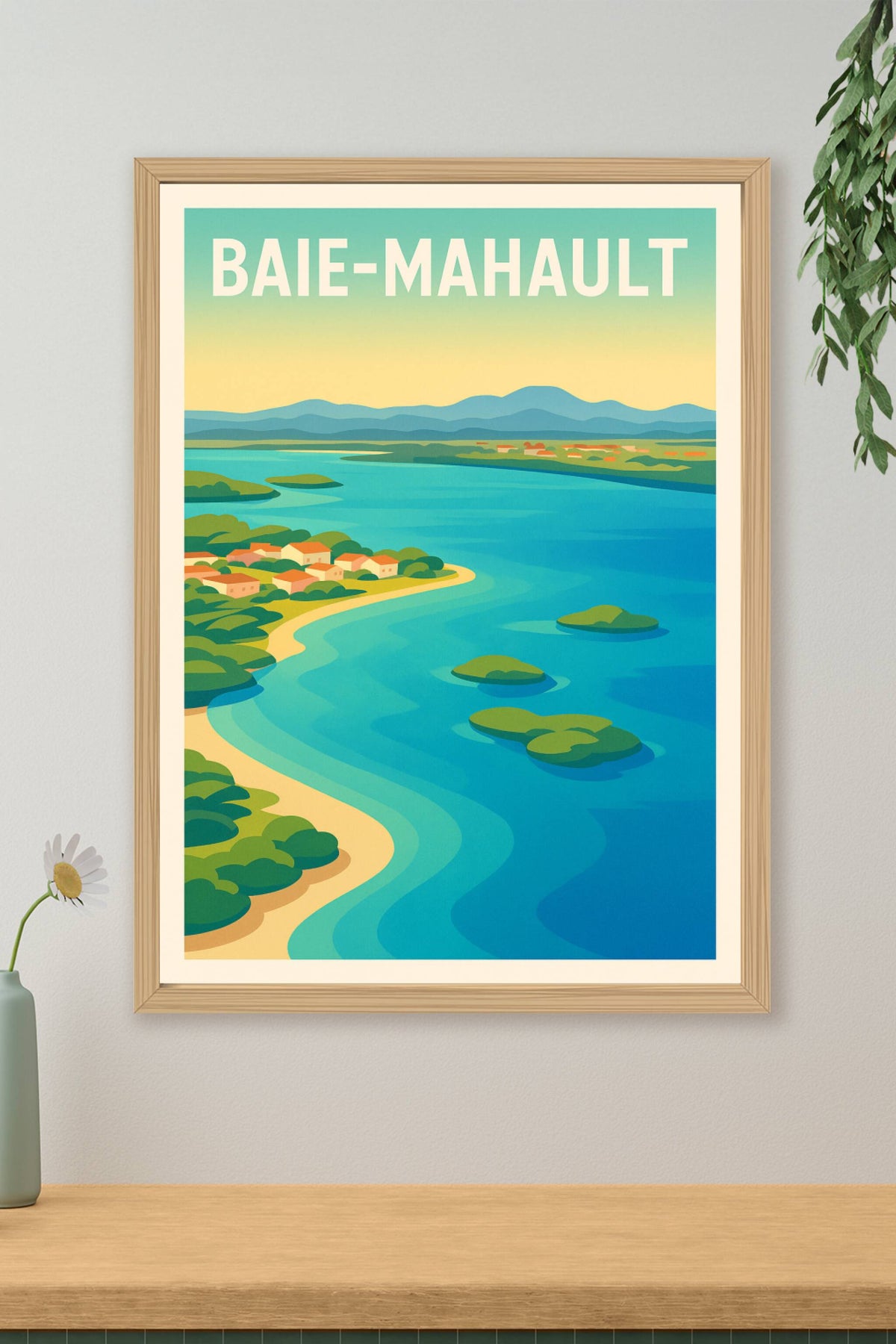 Affiche Baie-Mahault — Évasion tropicale au cœur des Antilles · poster d'art de Baie-Mahault