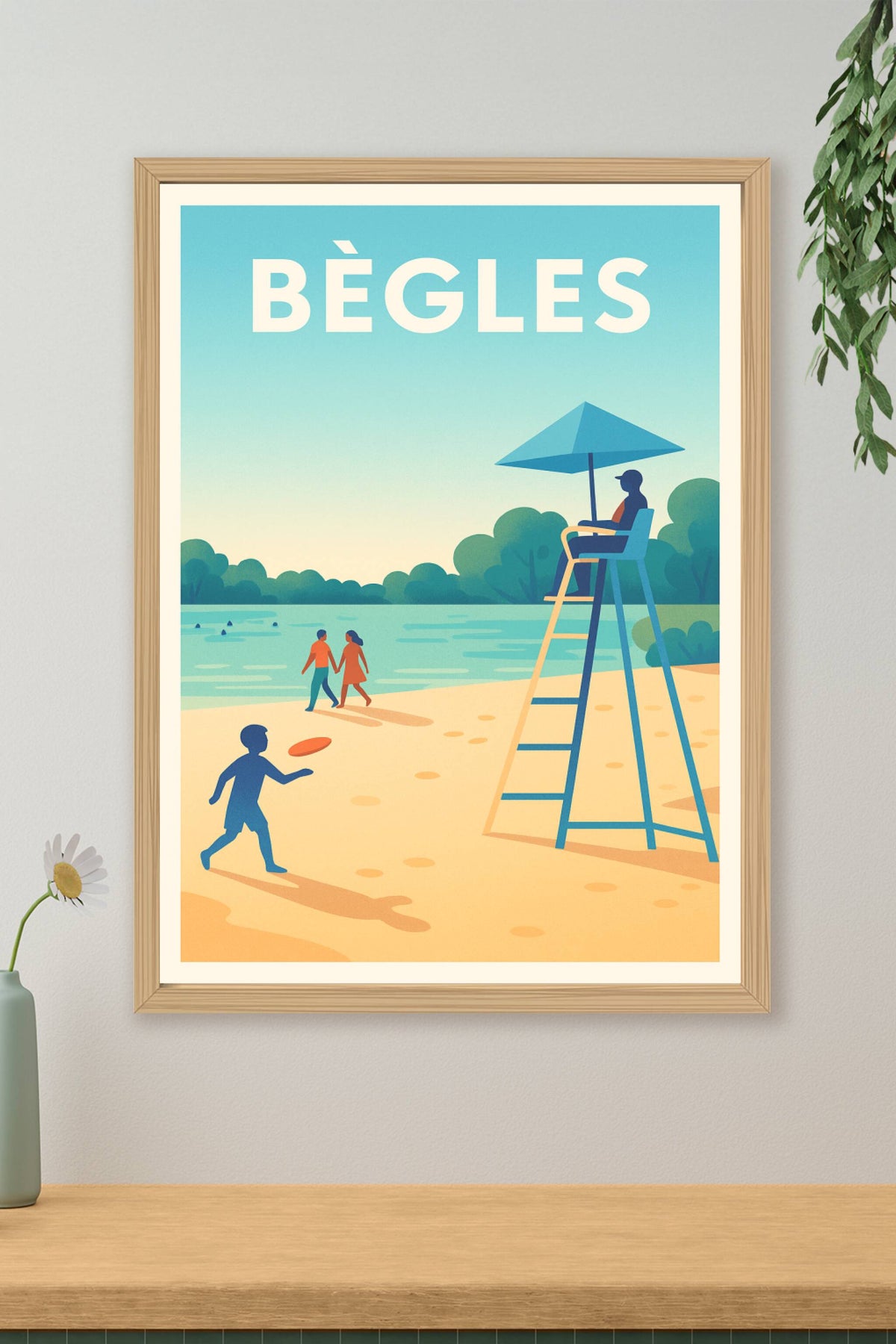 Affiche Bègles — Plénitude au bord de l'eau · poster d'art de Bègles