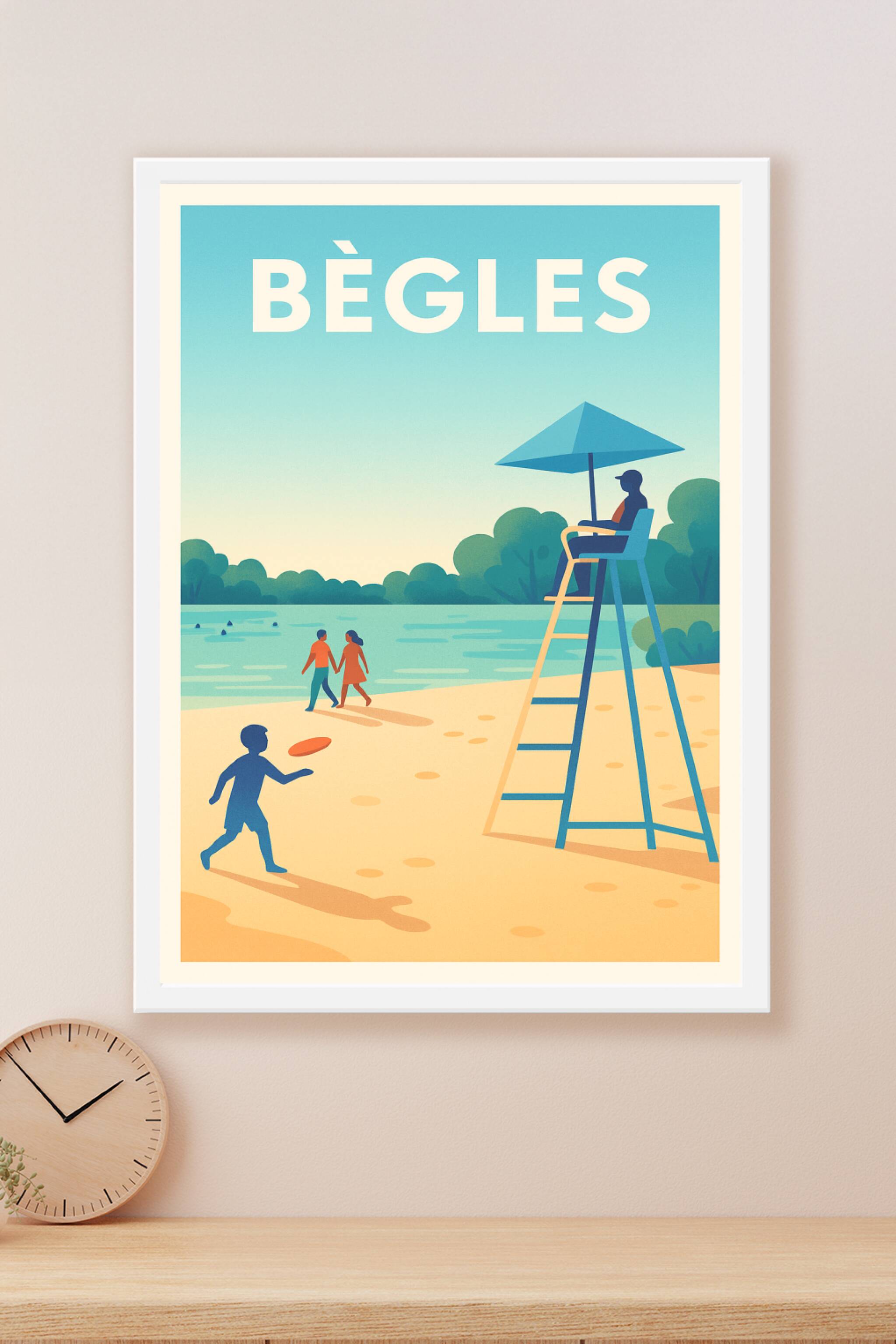 Affiche Bègles — Plénitude au bord de l'eau · poster d'art de Bègles