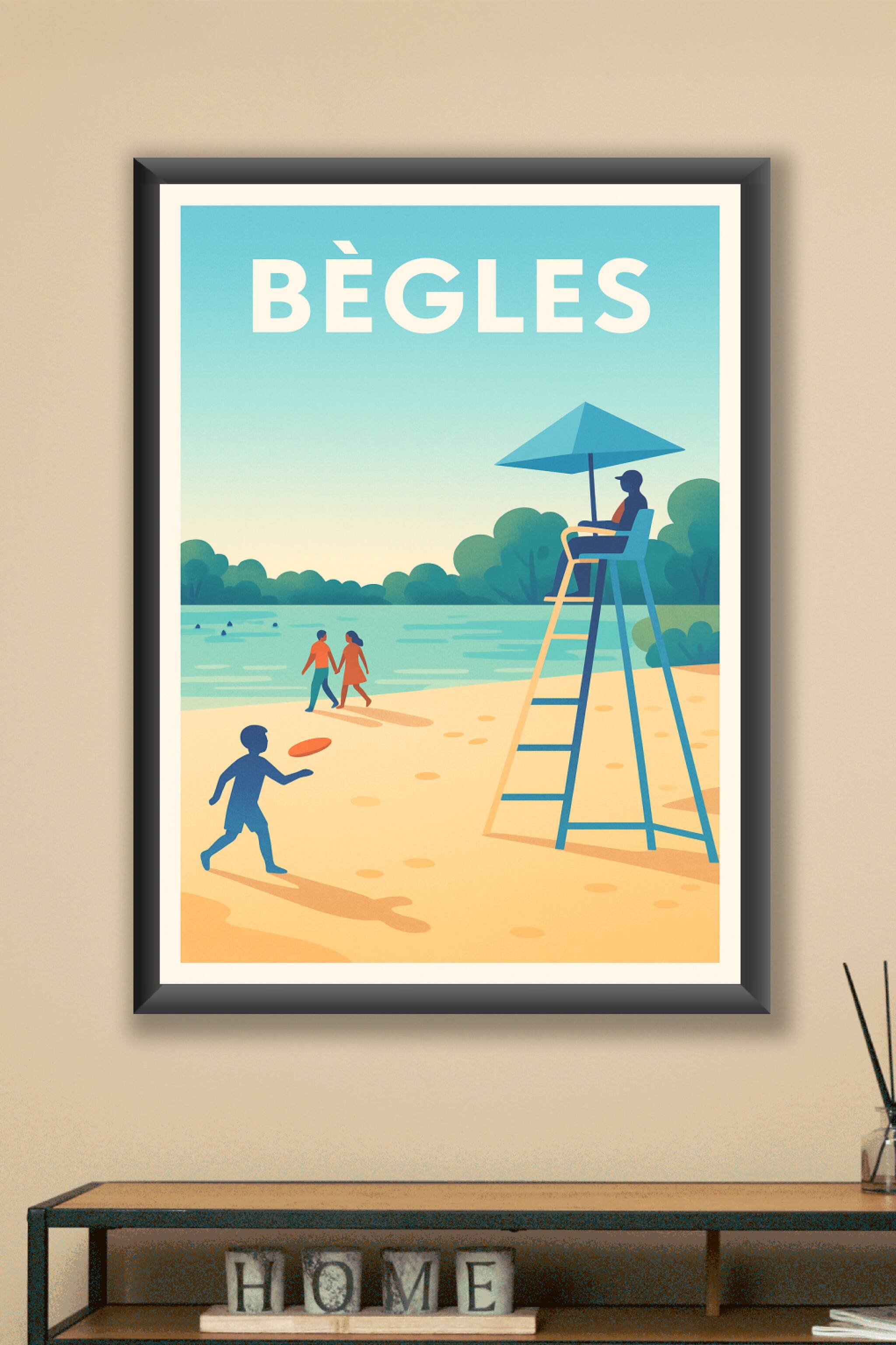 Affiche Bègles — Plénitude au bord de l'eau · poster d'art de Bègles